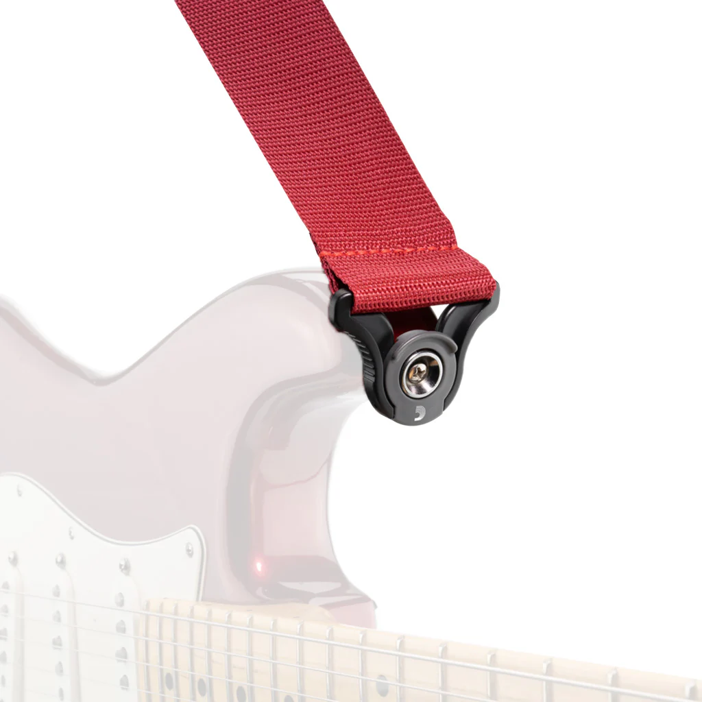 D'Addario 50mm Auto Lock Locking Polypro Guitar Strap, Red - Image 4
