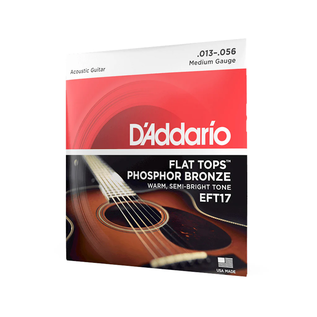 D'Addario EFT17 Flat Tops Phosphor Bronze Acoustic Guitar Strings, Medium, 13-56 - Image 2