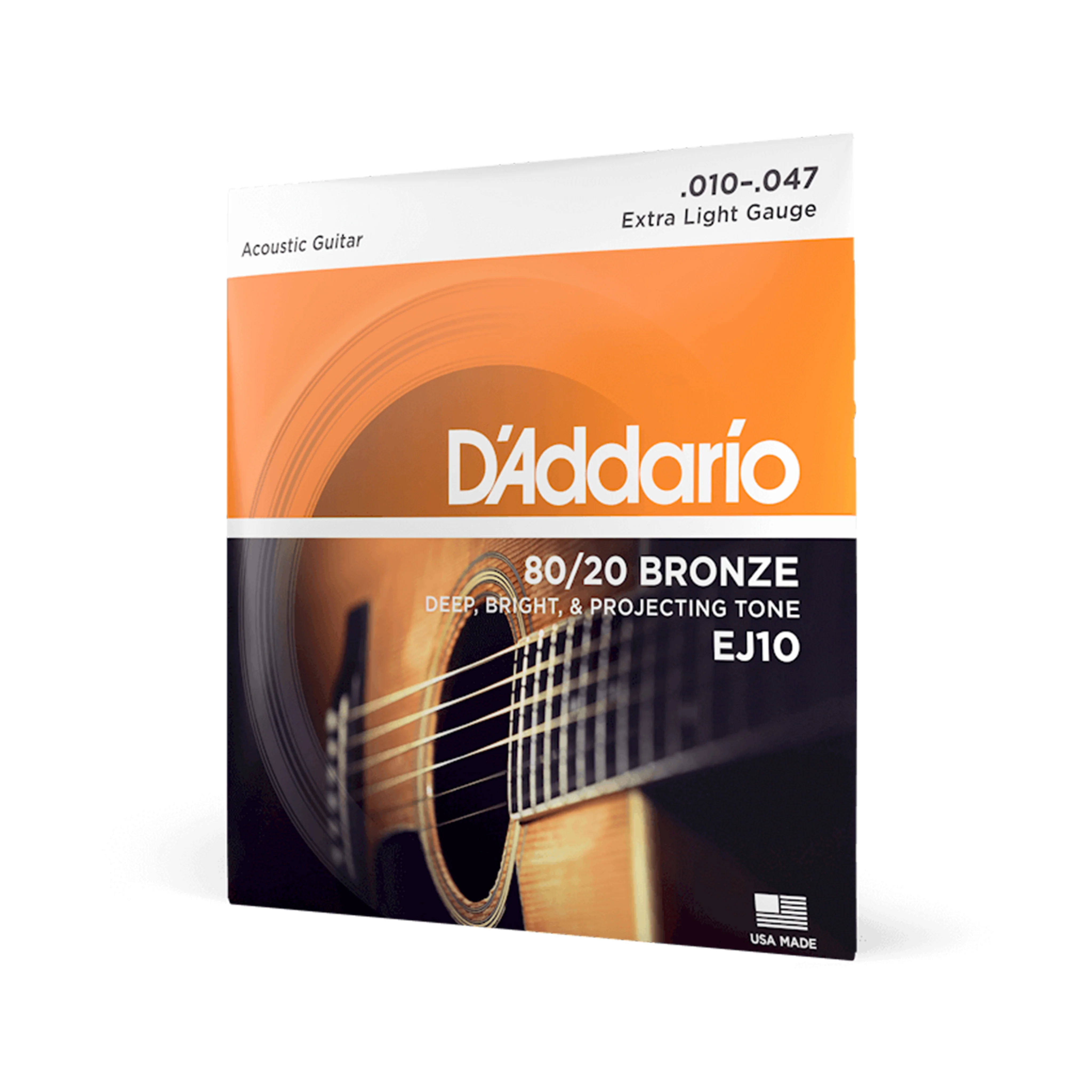 D'Addario EJ10 80/20 Bronze Acoustic Guitar Strings, Extra Light, 10-47 - Image 3