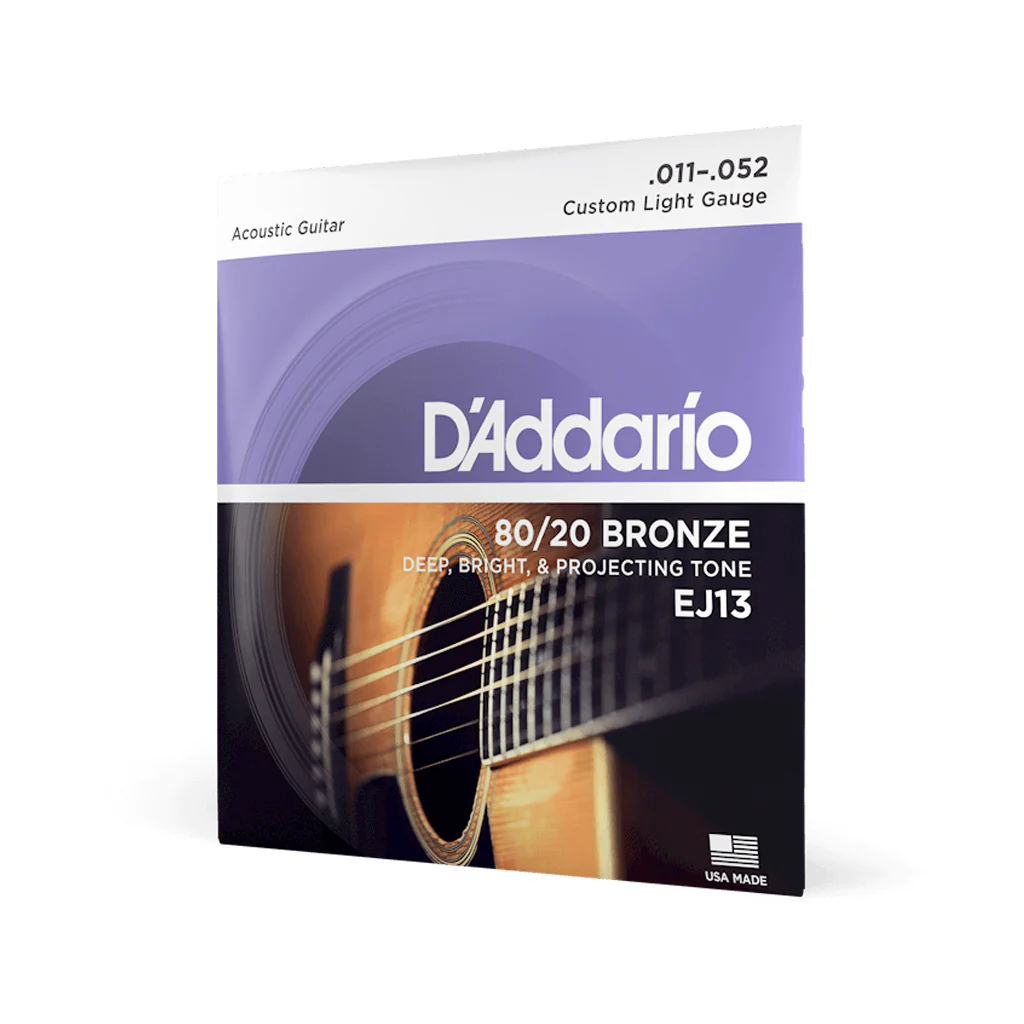 D'Addario EJ13 80/20 Bronze Acoustic Guitar Strings, Custom Light, 11-52 - Image 2
