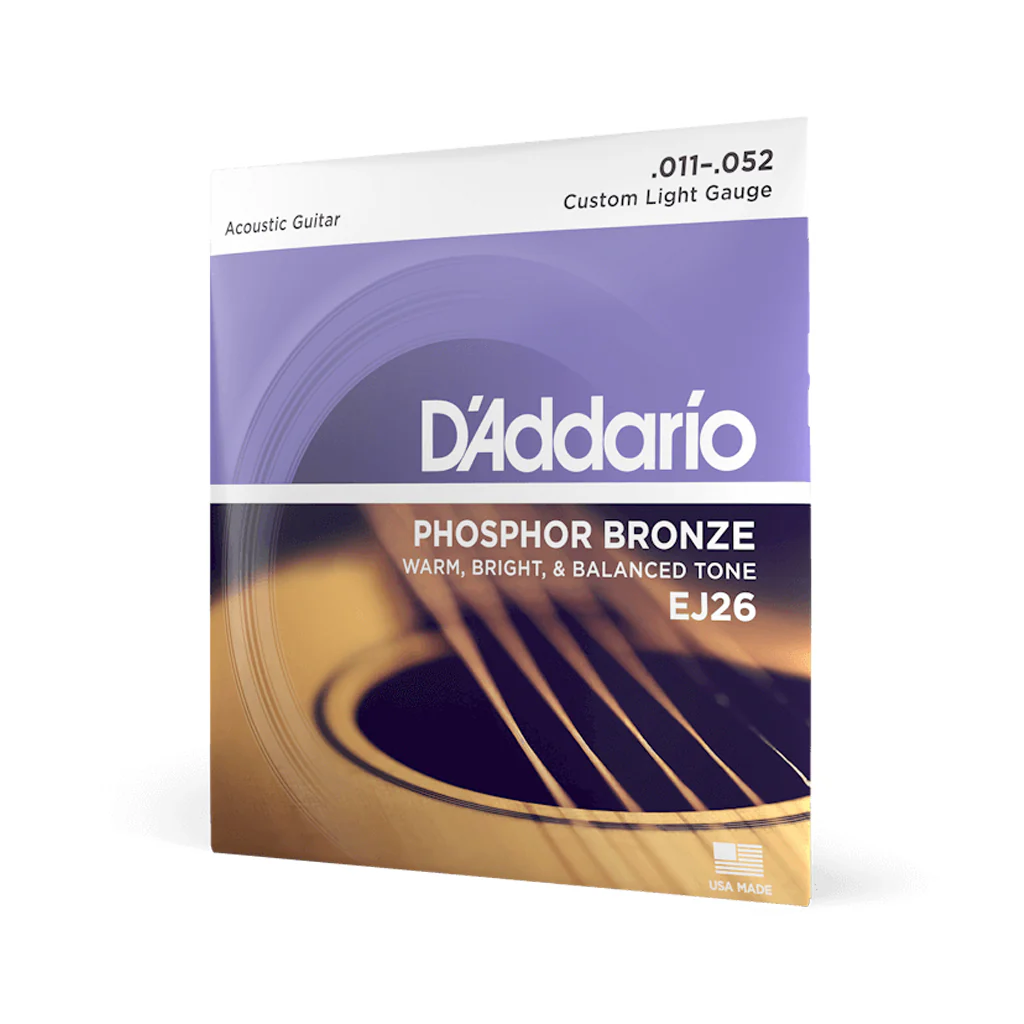 D'Addario EJ26 Phosphor Bronze Acoustic Guitar Strings, Custom Light, 11-52 - Image 2