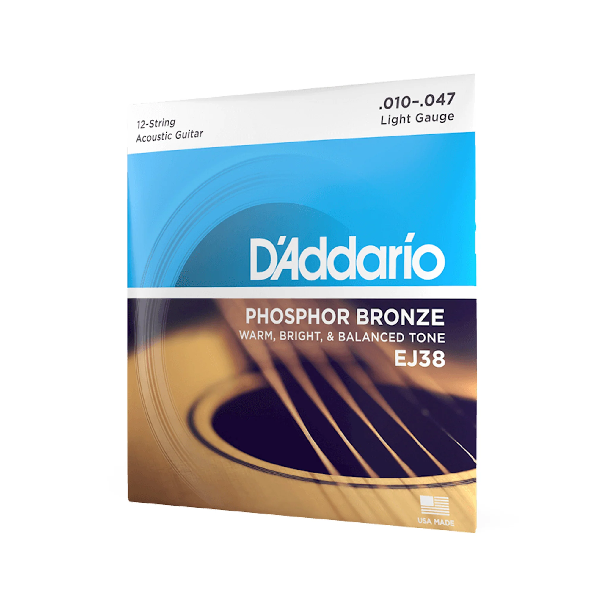 D'Addario EJ38 Phosphor Bronze Acoustic Guitar Strings, 12-String, Light, 10-47 - Image 2