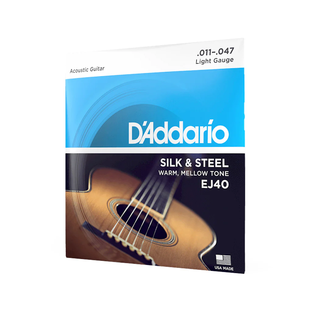 D'Addario EJ40 Silk and Steel Folk Acoustic Guitar Strings, Light, 11-47 - Image 3