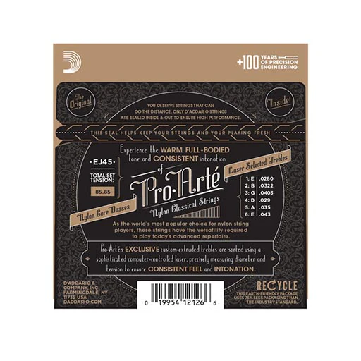 D'Addario EJ45 Pro-Arte Nylon Classical Guitar Strings, Normal Tension - Image 2