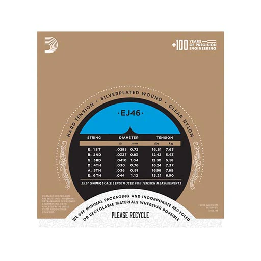D'Addario EJ46 Pro-Arte Nylon Classical Guitar Strings, Hard Tension - Image 3