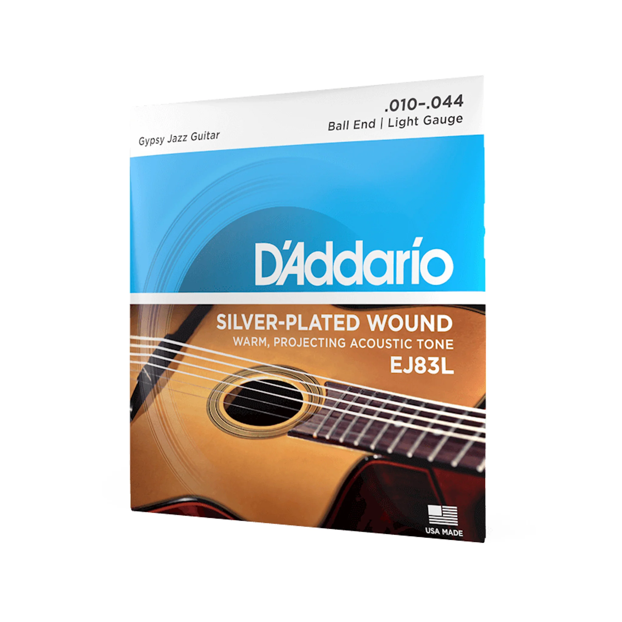 D'Addario EJ83L Gypsy Jazz Acoustic Guitar Strings, Light Ball End, 10-44 - Image 2