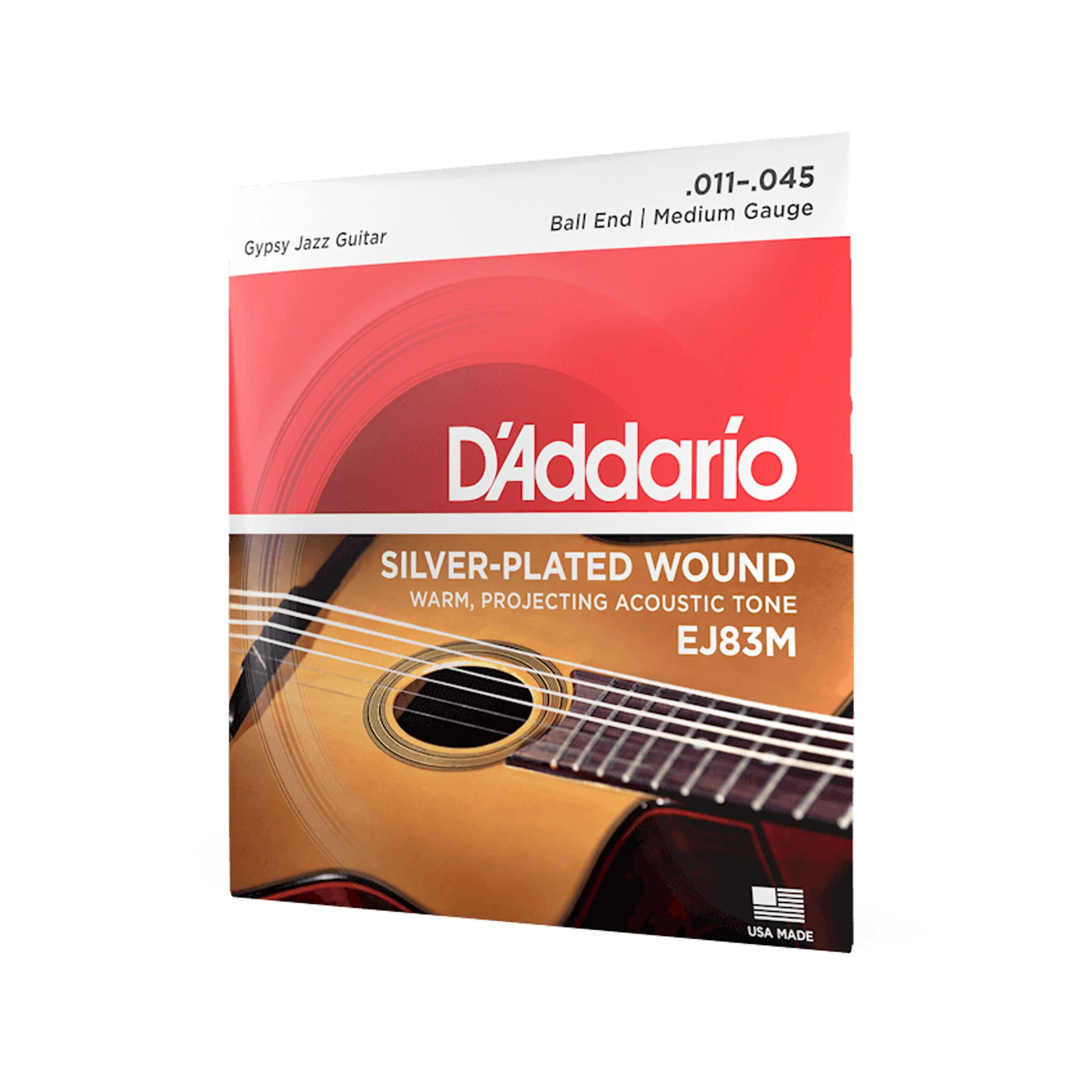 D'Addario EJ83M Gypsy Jazz Acoustic Guitar Strings, Medium Ball End, 11-45 - Image 2