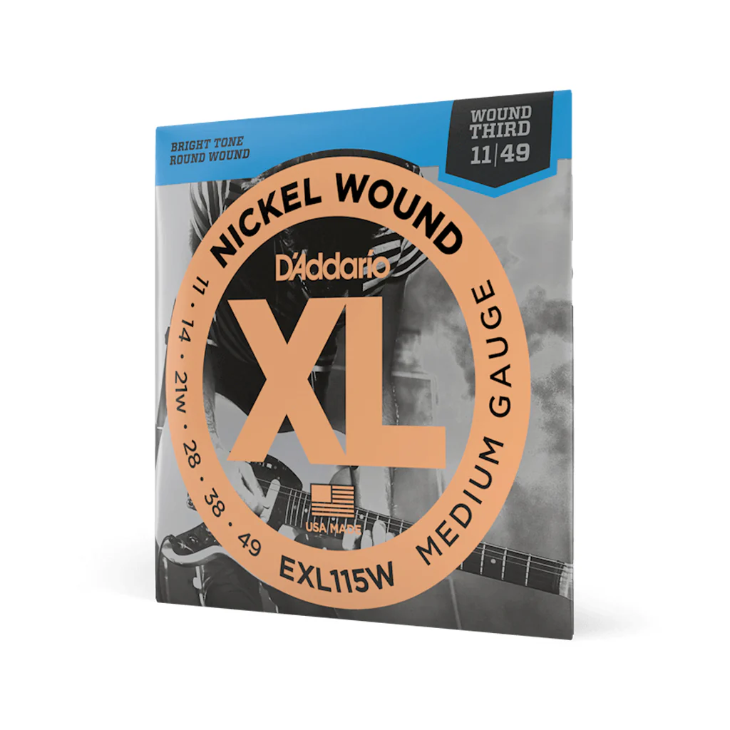 D'Addario EXL115W Nickel Wound Electric Guitar Strings, Medium/ Blues-Jazz Rock, Wound 3rd, 11-49 - Image 2