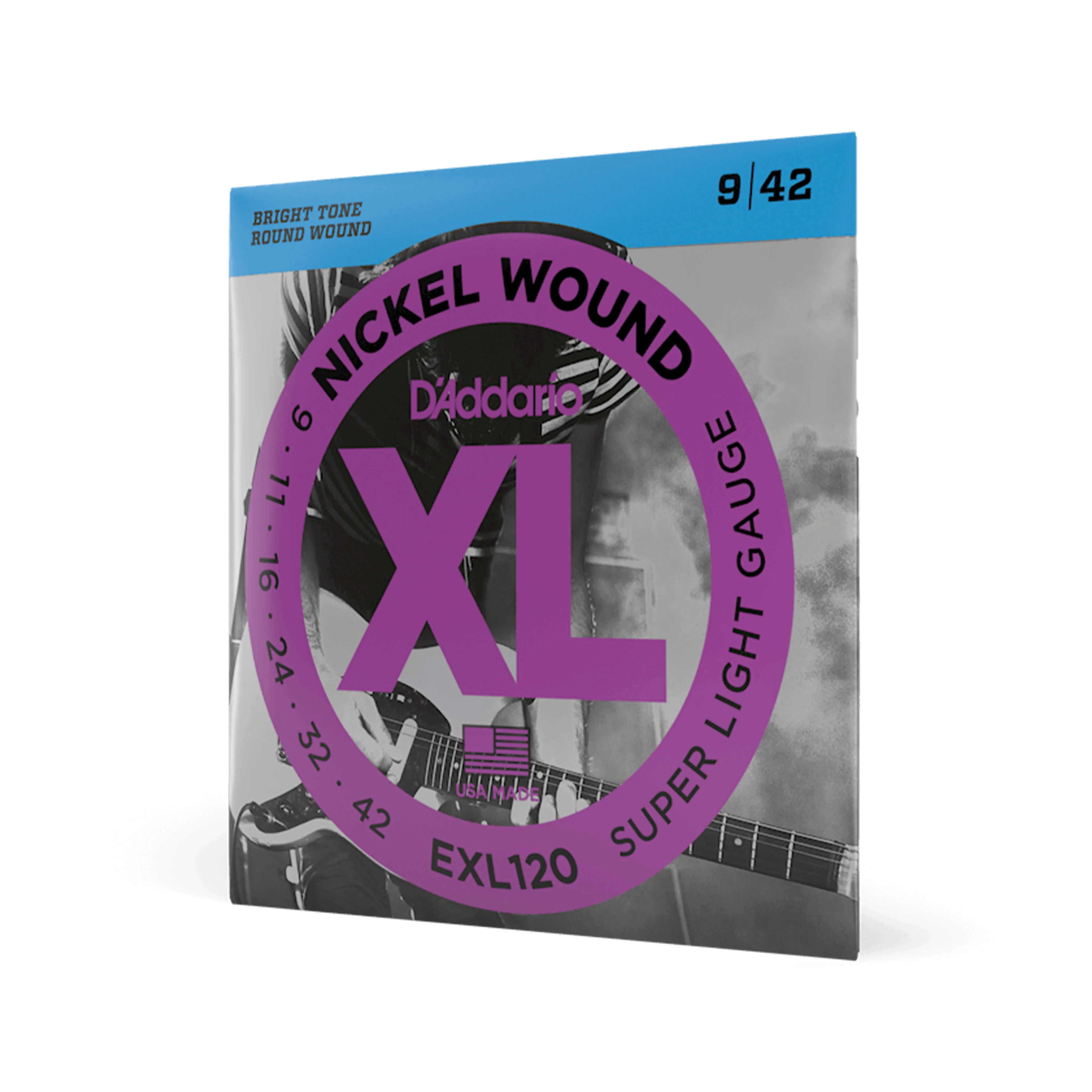 D'Addario EXL120 Nickel Wound Electric Guitar Strings, Super Light, 9-42 - Image 3