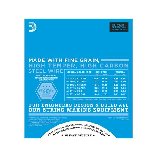 D'Addario EXL125 Nickel Wound Electric Guitar Strings, Super Light Top/ Regular Bottom, 9-46 - Image 3