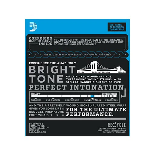 D'Addario EXL140 Nickel Wound Electric Guitar Strings, Light Top/Heavy Bottom, 10-52 - Image 2