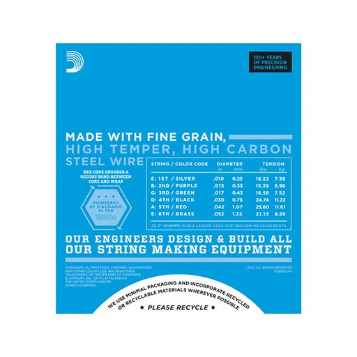 D'Addario EXL140 Nickel Wound Electric Guitar Strings, Light Top/Heavy Bottom, 10-52 - Image 3