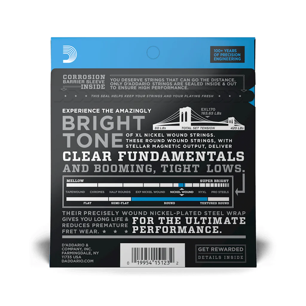D'Addario EXL170 Nickel Wound Bass Guitar Strings, Light, 45-100, Long Scale - Image 3