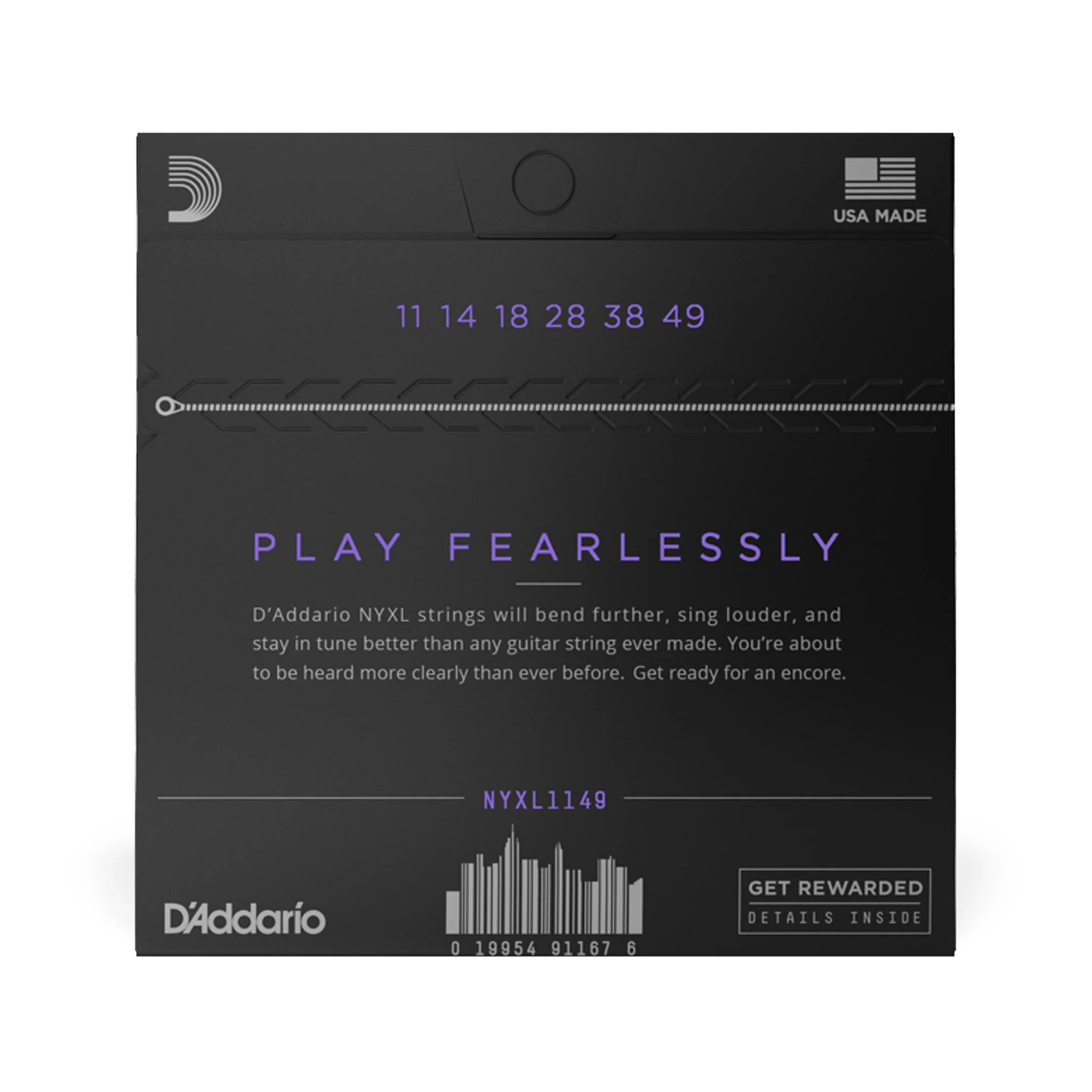 D'Addario NYXL1149 NYXL Nickel Wound Electric Guitar Strings, Medium, 11-49 - Image 3