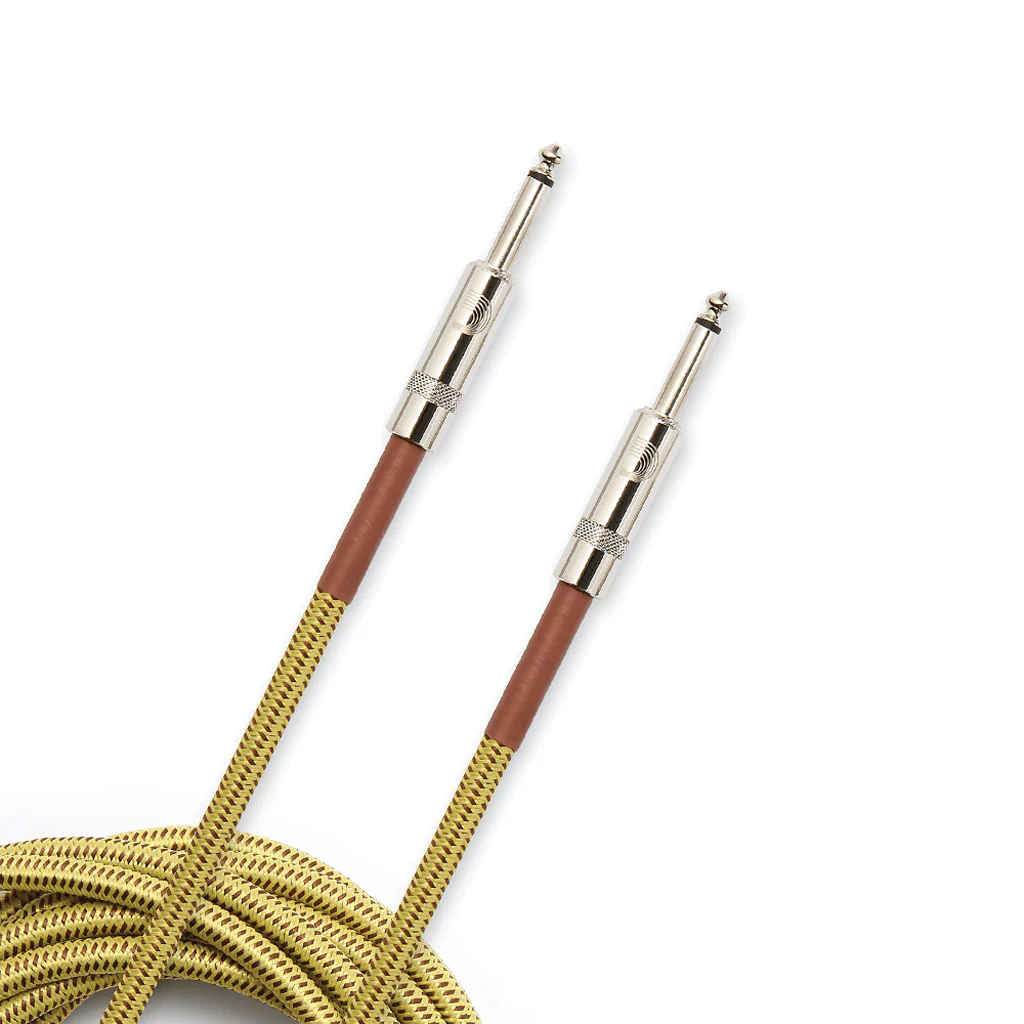 D'Addario PW-BG-10TW Braided Straight to Straight Instrument Cable, 10 Feet, Tweed - Image 2