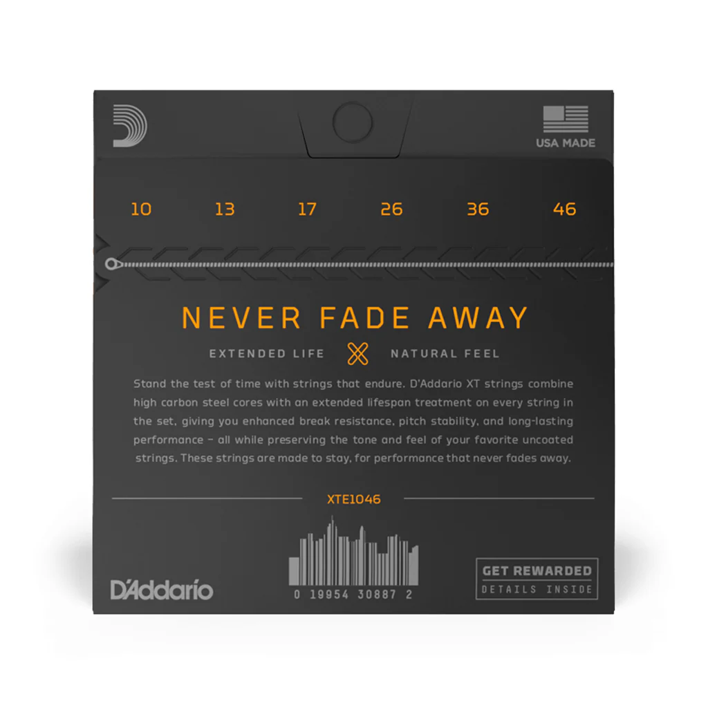 D'Addario XTE1046 XT Nickel Plated Steel Electric Guitar Strings, Regular Light, 10-46 - Image 3