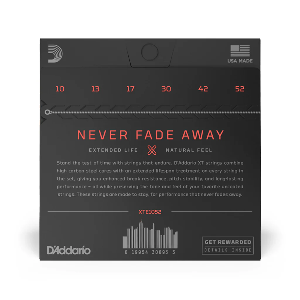 D'Addario XTE1052 XT Nickel Plated Steel Electric Guitar Strings, Light Top/Heavy Bottom, 10-52 - Image 3