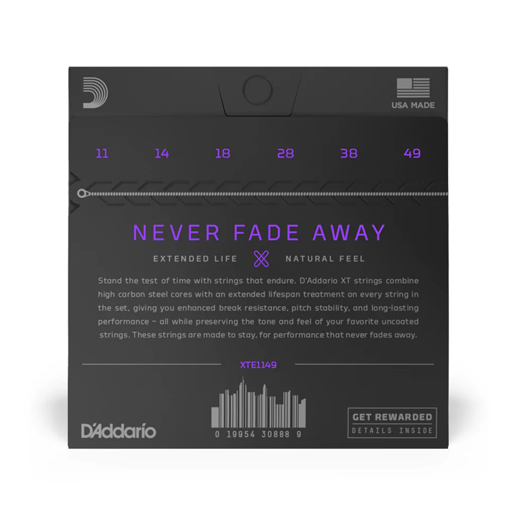 D'Addario XTE1149 XT Nickel Plated Steel Electric Guitar Strings, Medium, 11-49 - Image 3