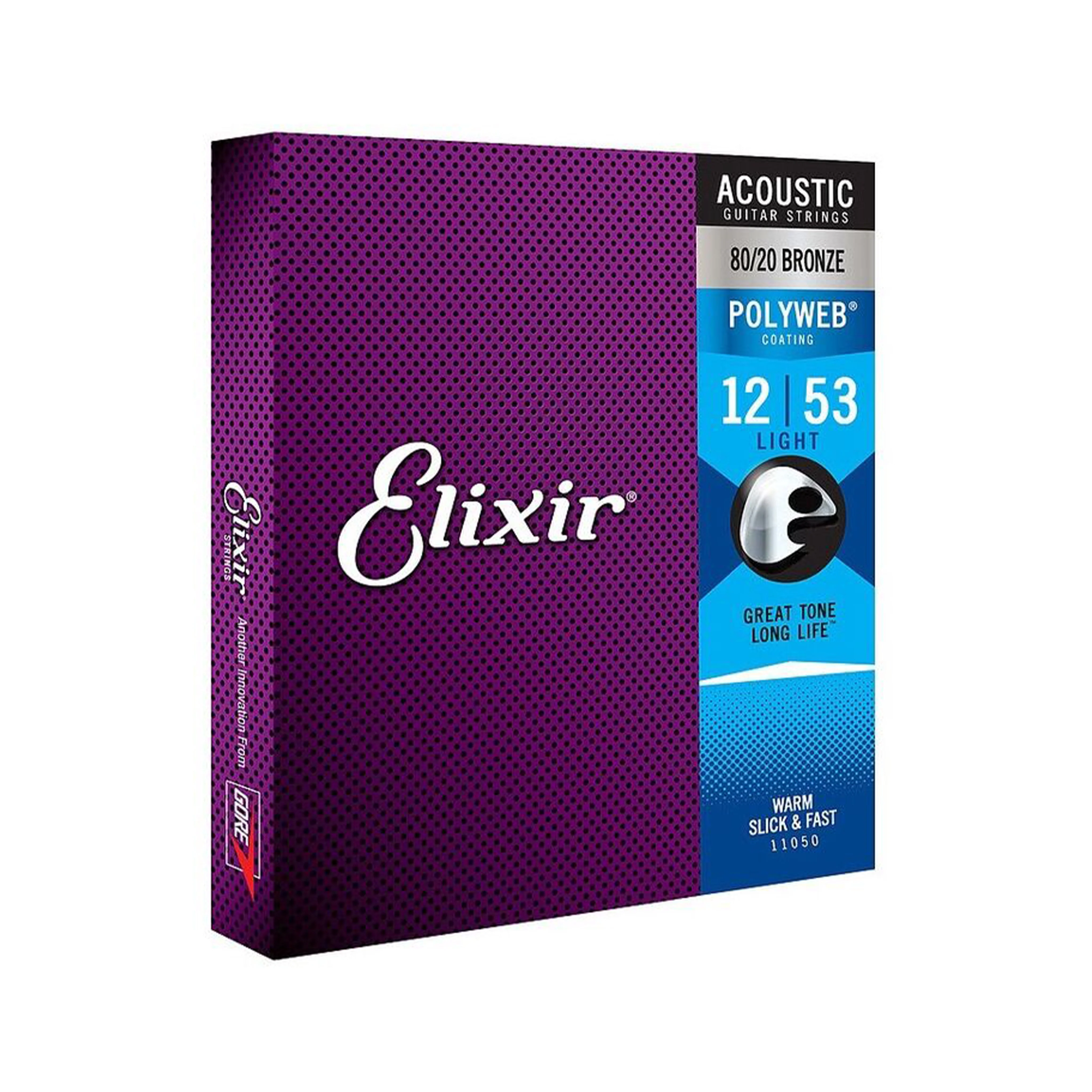 Elixir 11050 Polyweb 80/20 Bronze Acoustic Guitar Strings, Light, 12-53 - Image 3