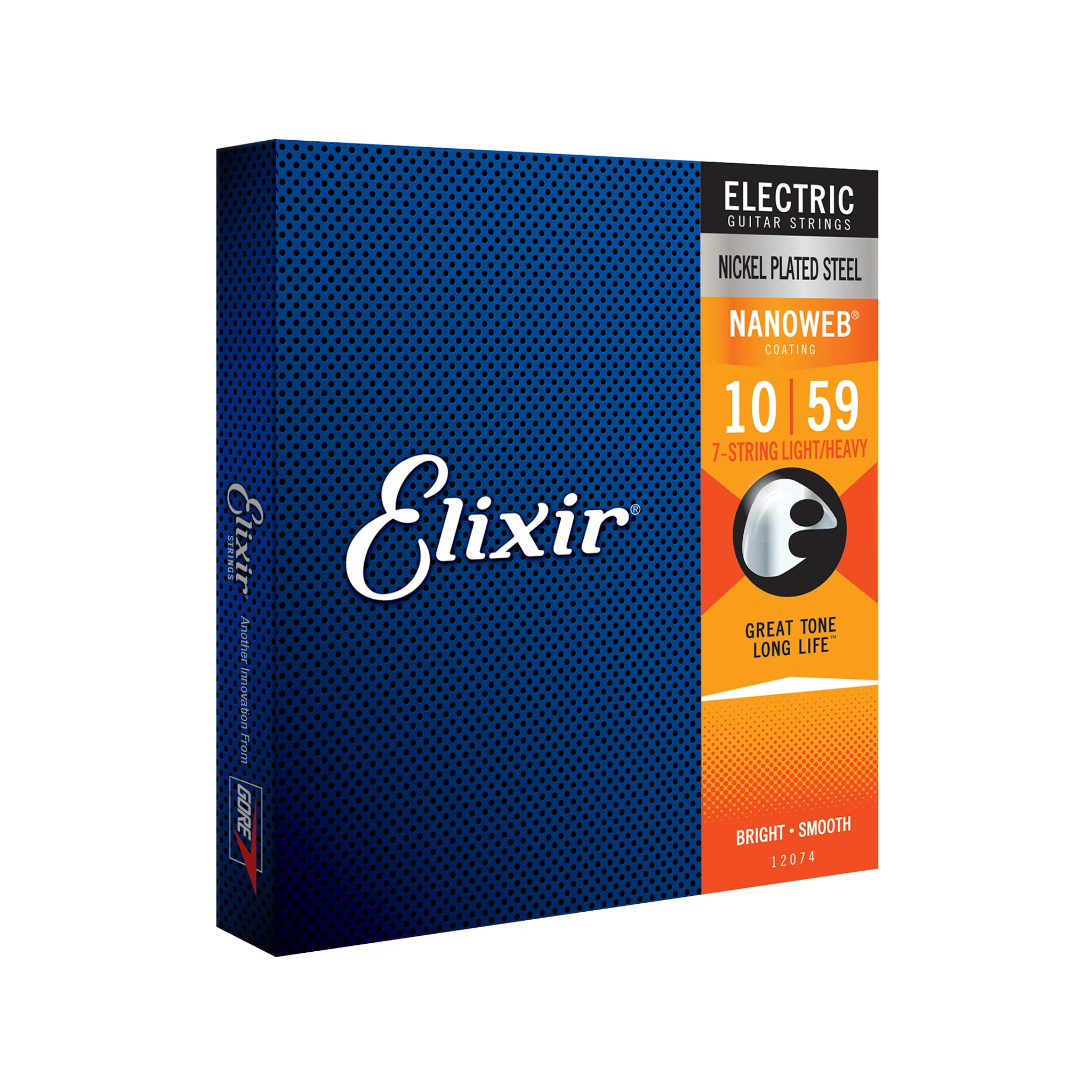 Elixir 12074 Nanoweb Light-Heavy 7-String Electric Guitar Strings, 10-59 - Image 3