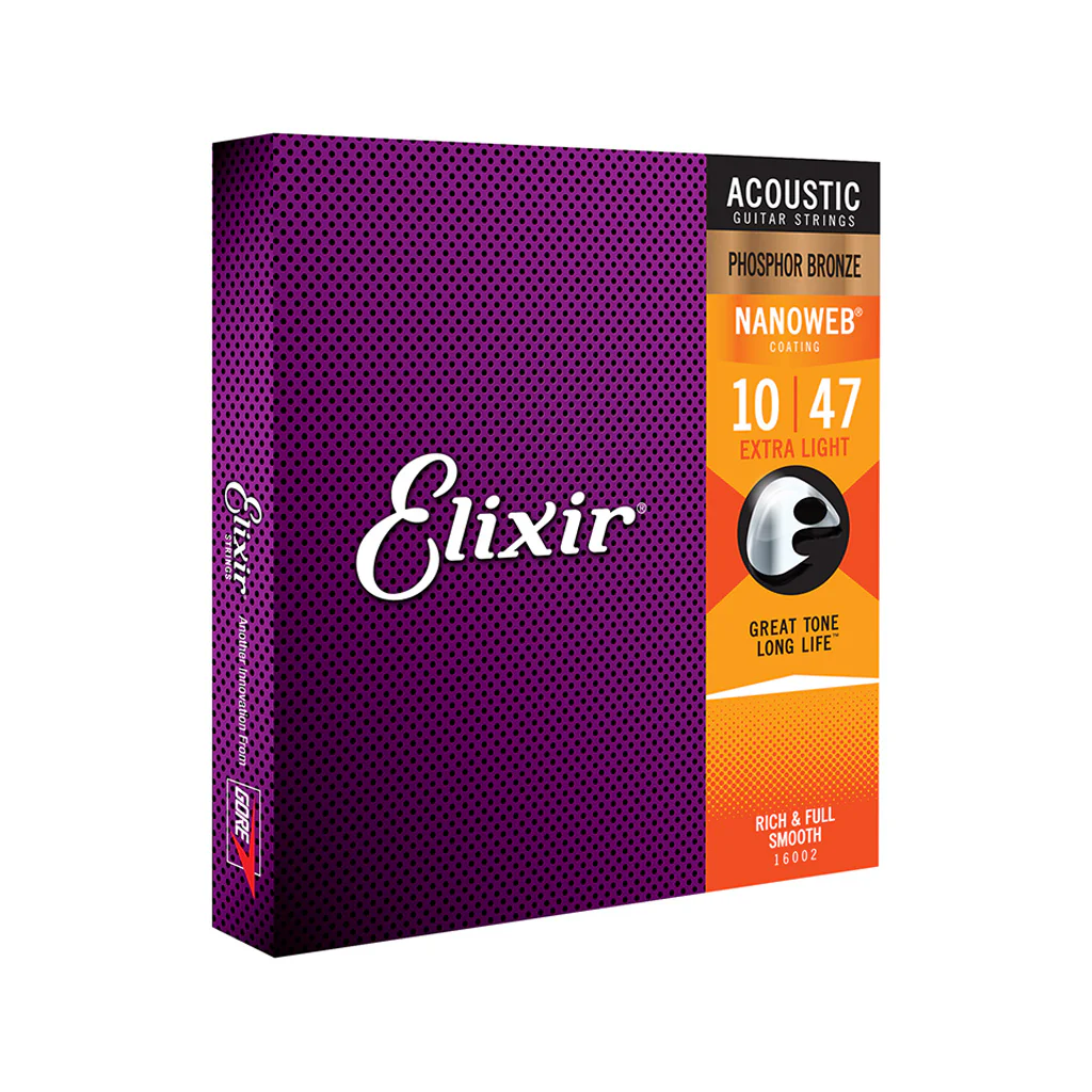 Elixir 16002 Nanoweb Phosphor Bronze Acoustic Guitar Strings, Extra Light, 10-47 - Image 3