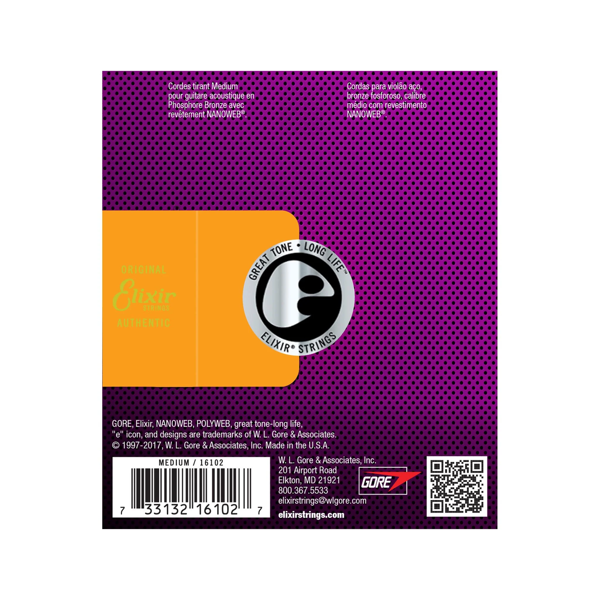 Elixir 16102 Nanoweb Phosphor Bronze Acoustic Guitar Strings, Medium, 13-56 - Image 2