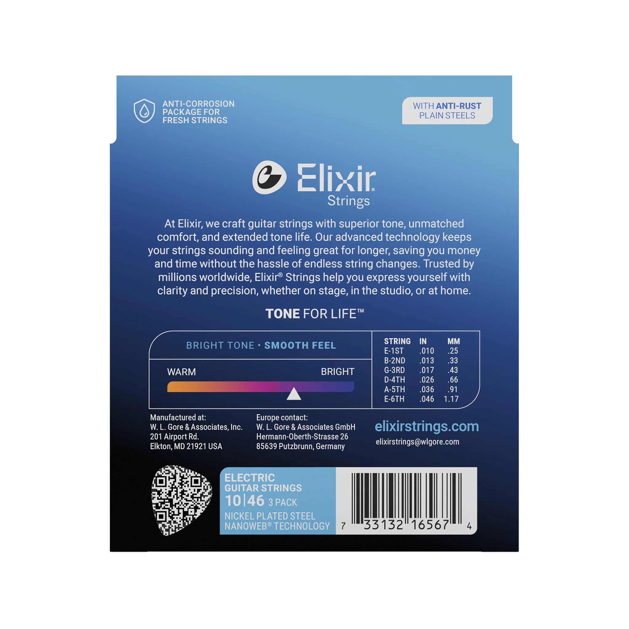 Elixir 16567 Nanoweb Electric Guitar Strings, Light, 10-46, 3-Pack - Image 3