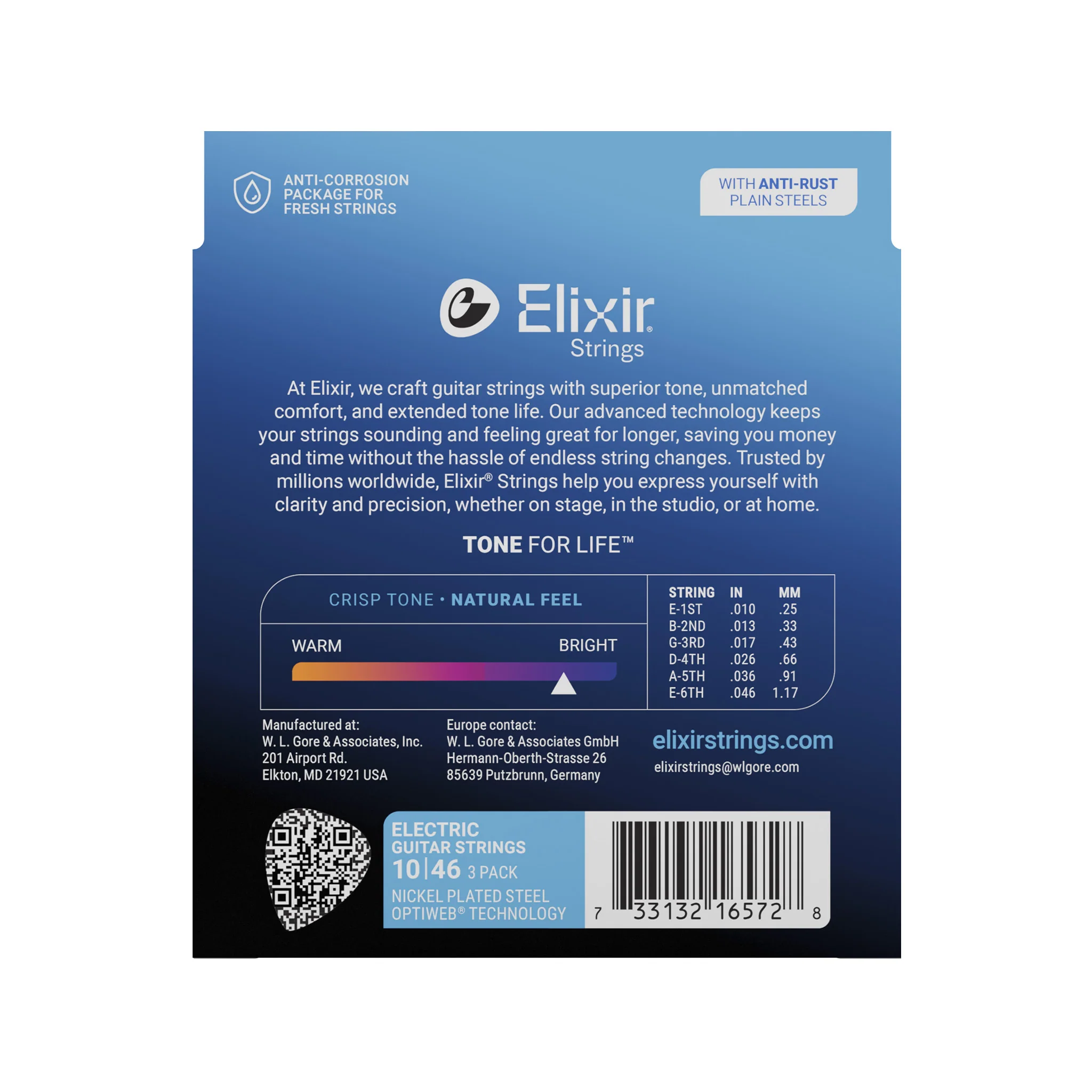 Elixir 16572 Optiweb Electric Guitar Strings, Light, 10-46, 3-Pack - Image 3