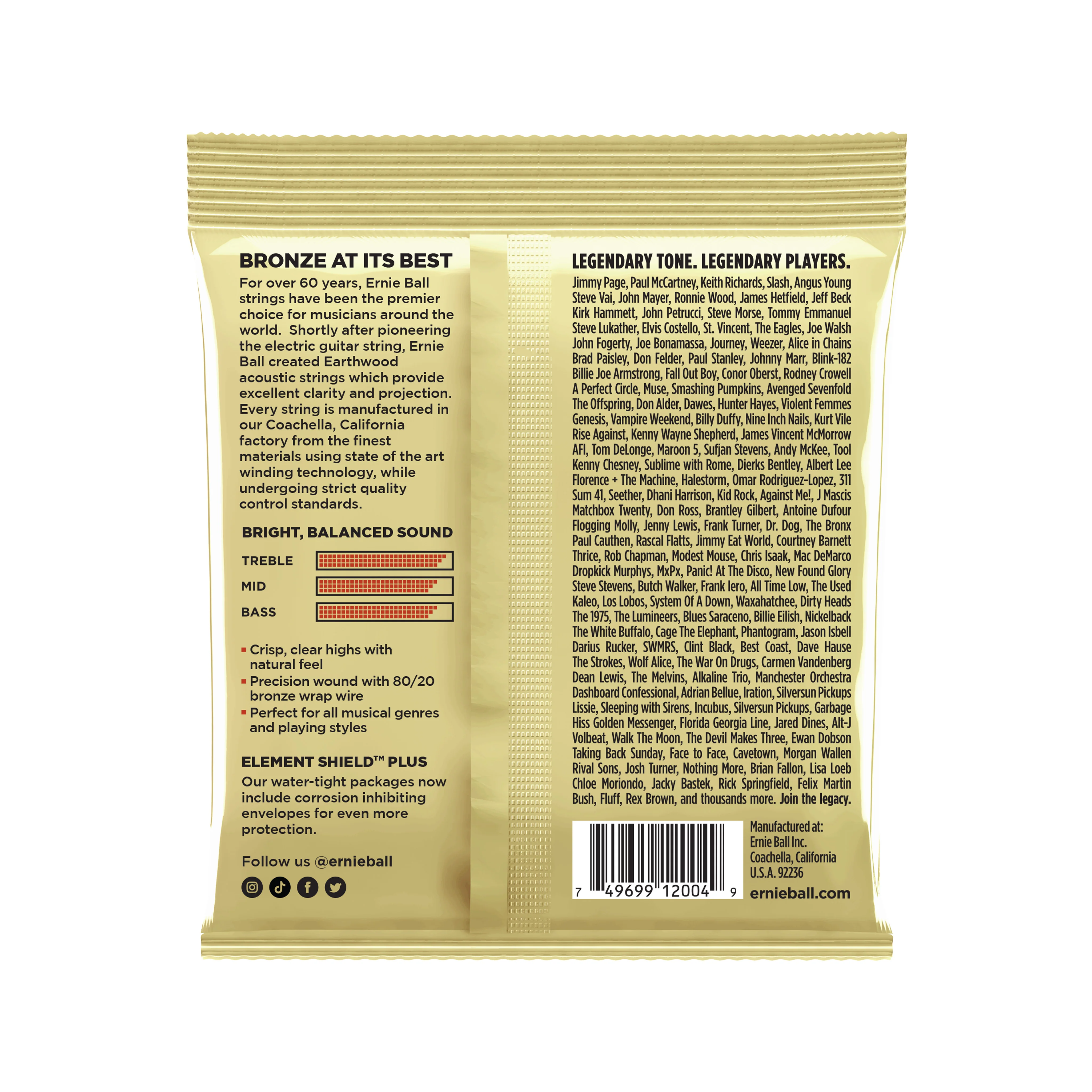 Ernie Ball Earthwood Light 80/20 Bronze Acoustic Guitar Strings, 11-52 - Image 2