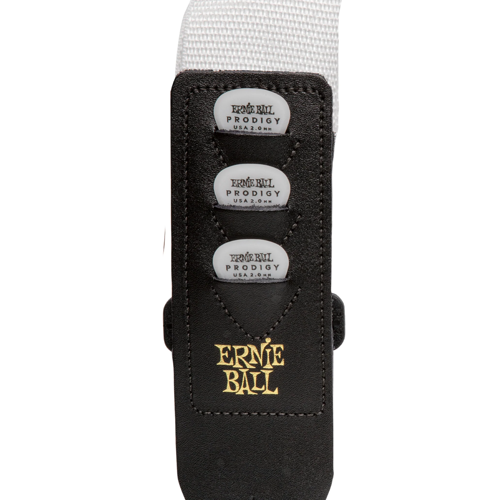 Ernie Ball Pickholder Guitar Strap, White - Image 2
