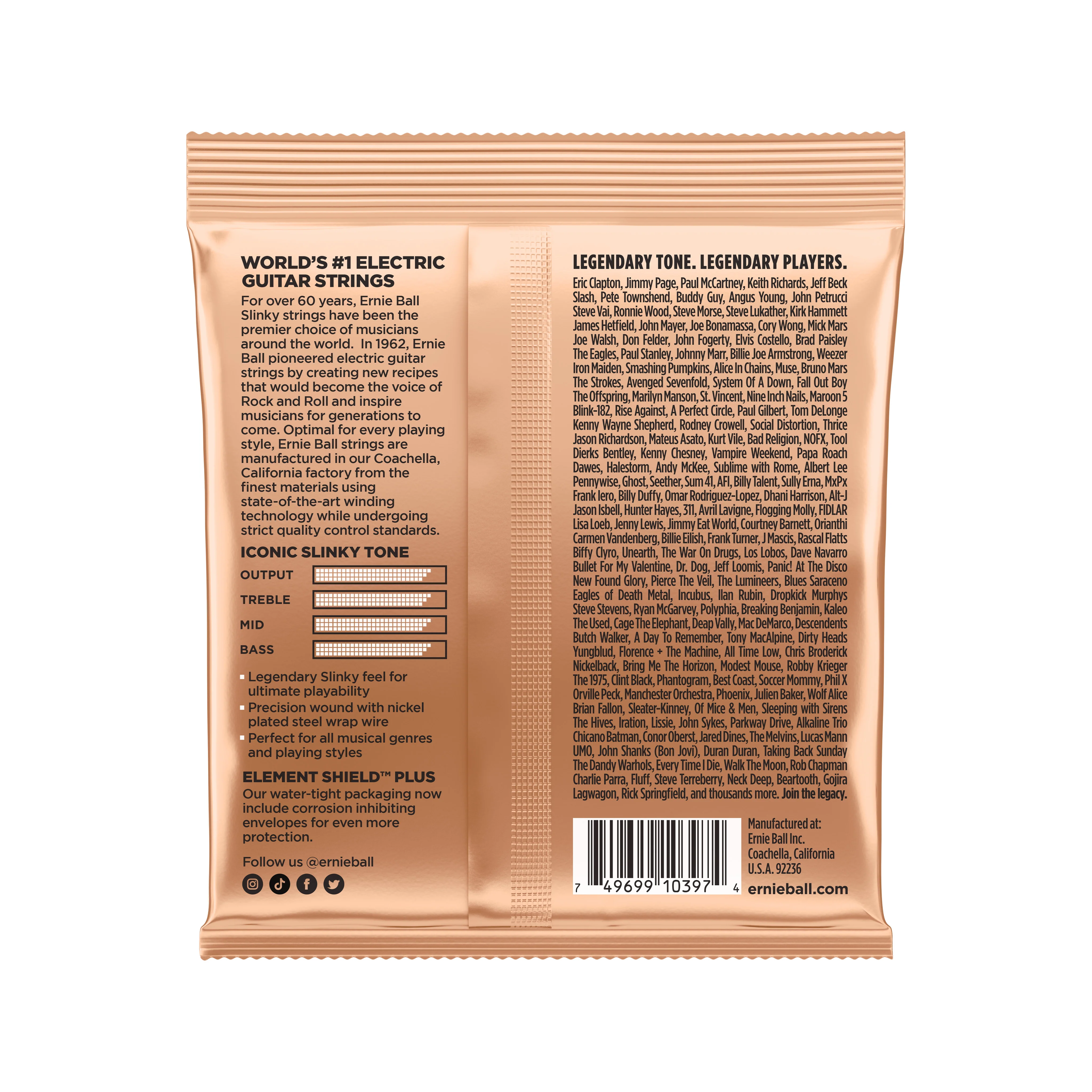 Ernie Ball Turbo Slinky Nickel Wound Electric Guitar Strings 9.5 - 46 - Image 2