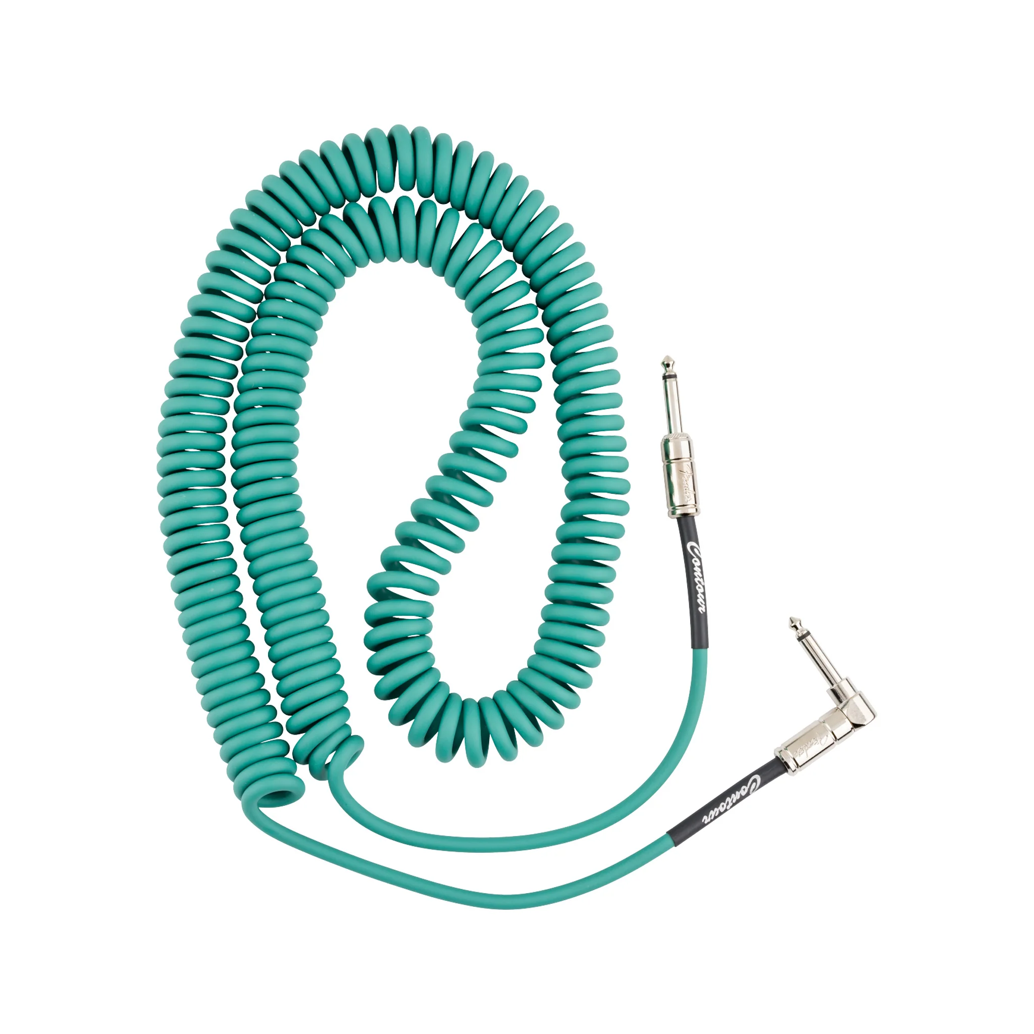 Fender 30FT Contour Series Coil Instrument Cable, Sherwood Green - Image 2
