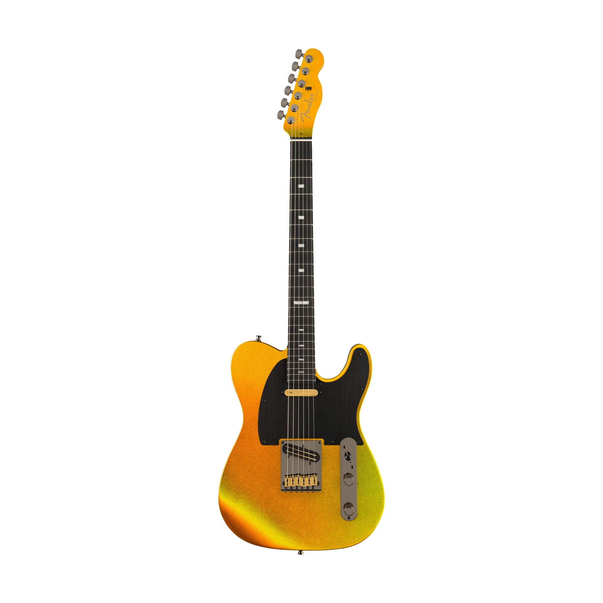 Fender 75th Anniversary American Ultra II Telecaster Electric Guitar, Ebony FB, Liquid Gold