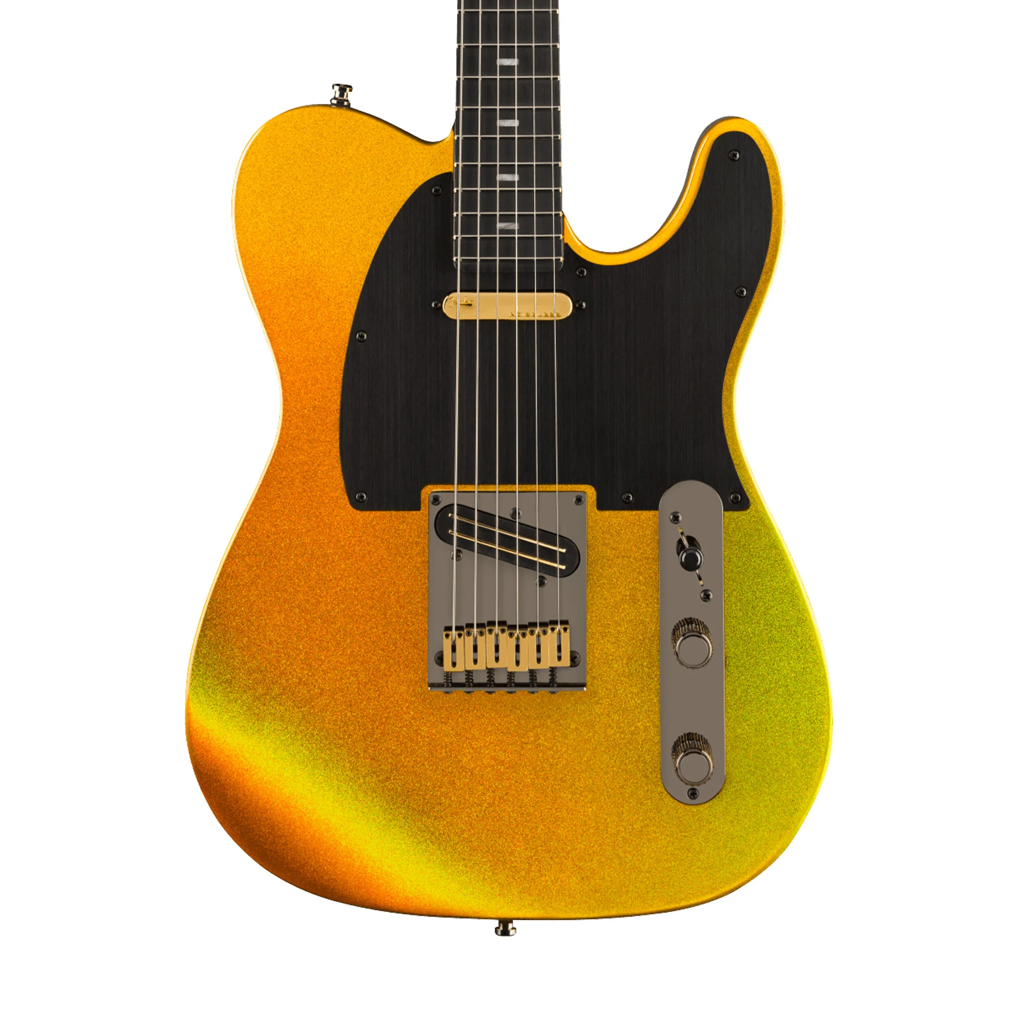 Fender 75th Anniversary American Ultra II Telecaster Electric Guitar, Ebony FB, Liquid Gold - Image 3