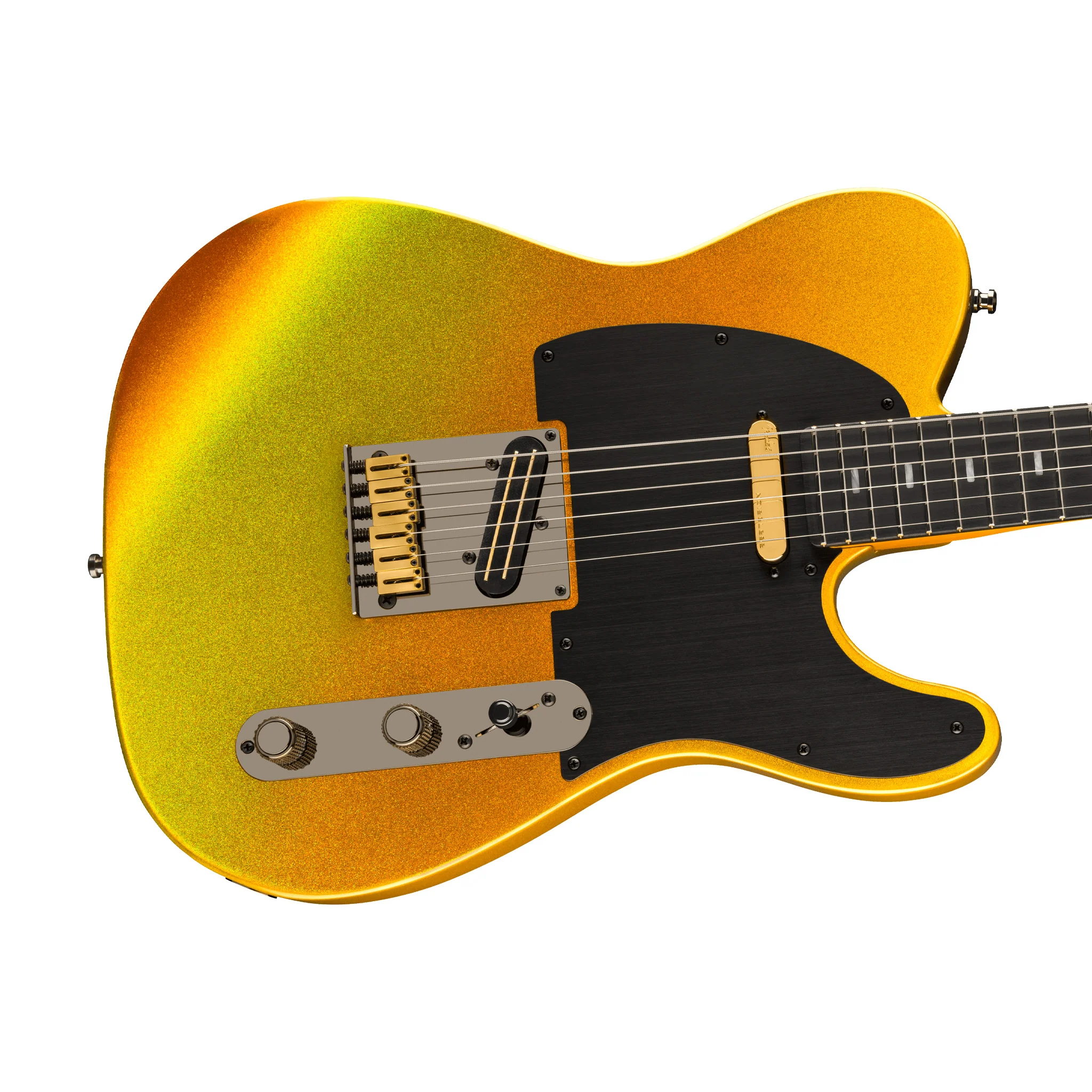 Fender 75th Anniversary American Ultra II Telecaster Electric Guitar, Ebony FB, Liquid Gold - Image 5