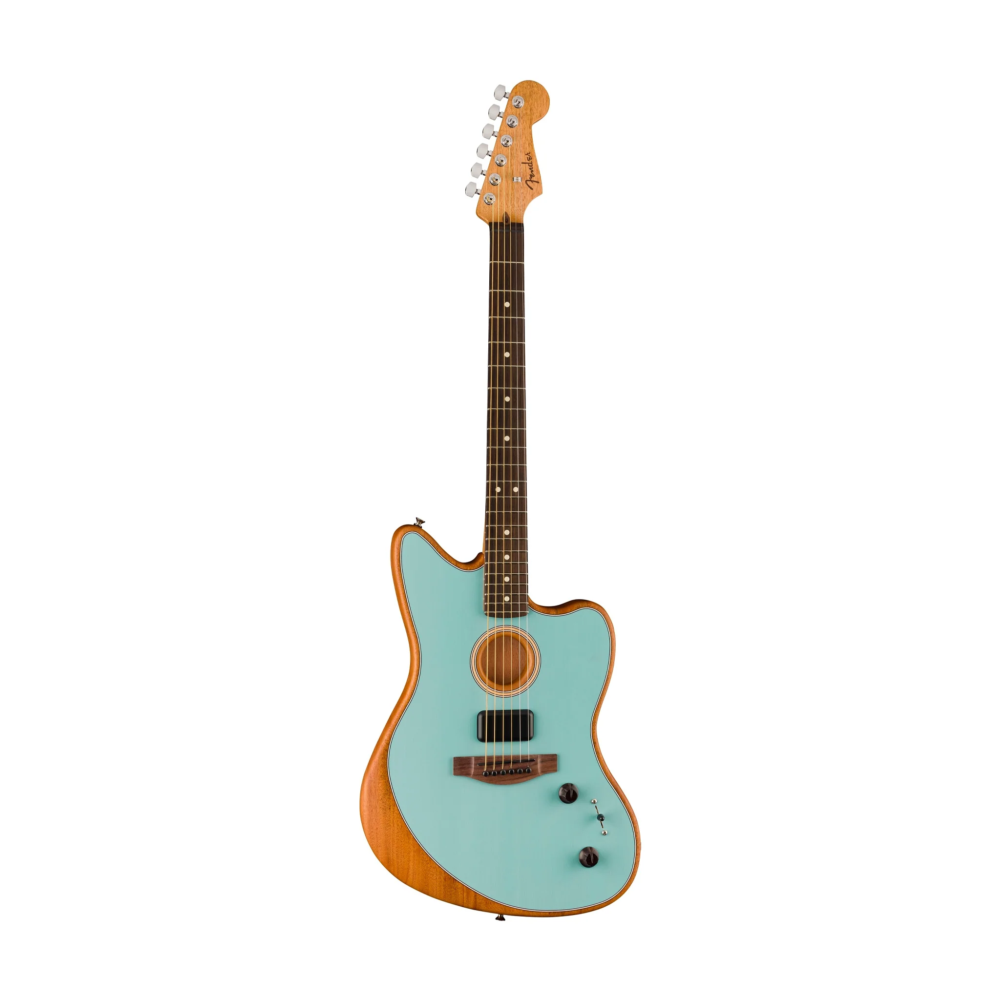 Fender Acoustasonic Player Jazzmaster Electric Guitar, Ice Blue - Image 3