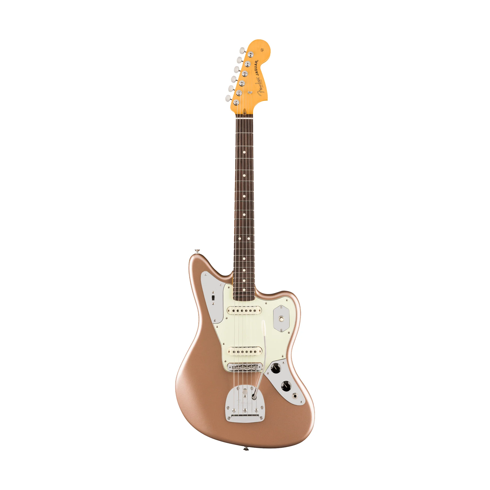 Fender American Professional Classic Jaguar Electric Guitar, RW FB, Faded Firemist Gold