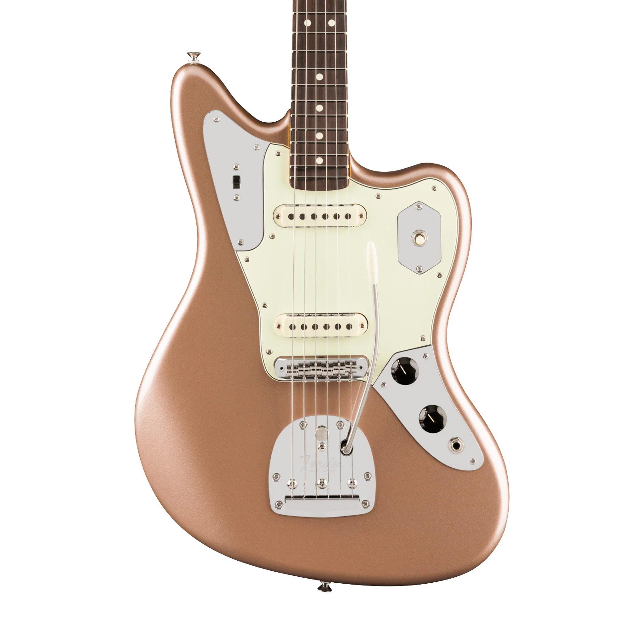 Fender American Professional Classic Jaguar Electric Guitar, RW FB, Faded Firemist Gold - Image 3