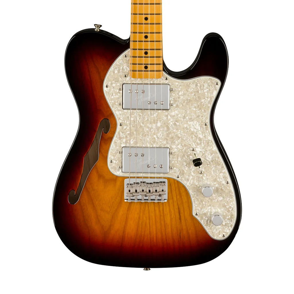 Fender American Vintage II 72 Telecaster Thinline Electric Guitar, Maple FB, 3-Tone Sunburst - Image 3