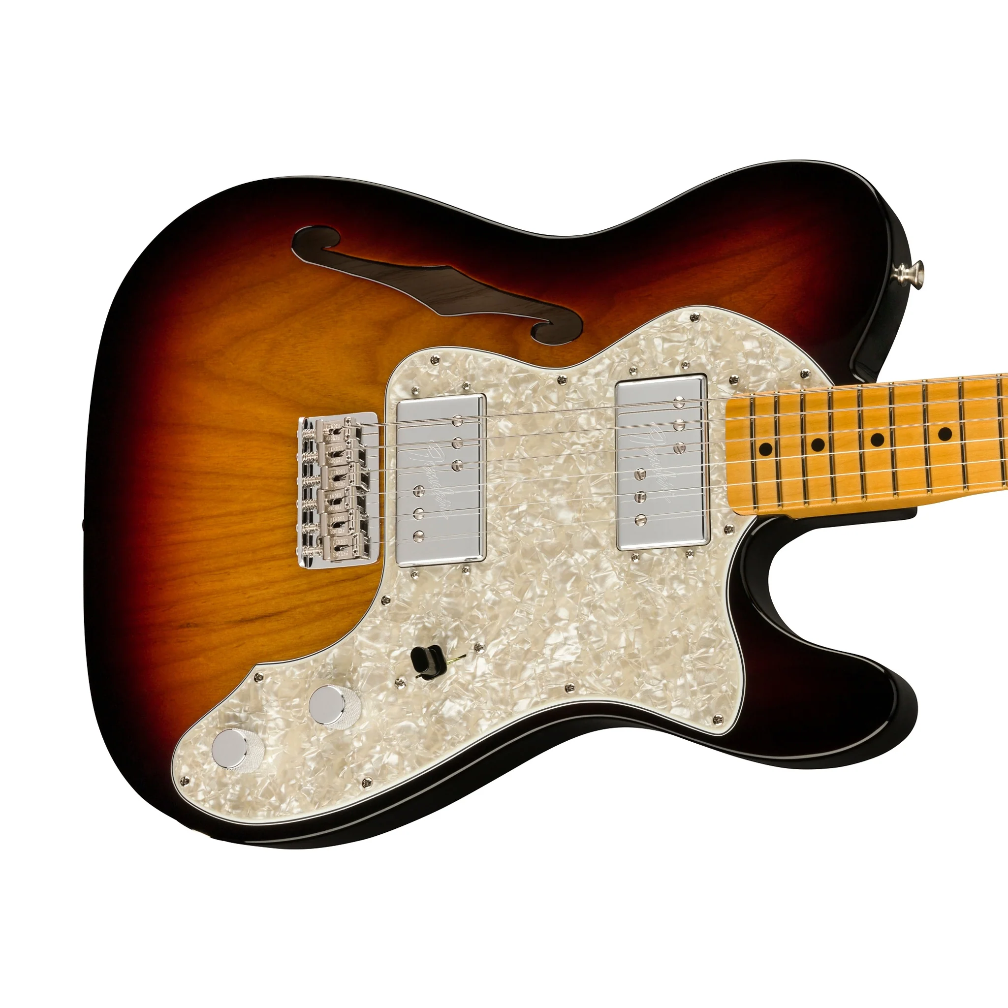Fender American Vintage II 72 Telecaster Thinline Electric Guitar, Maple FB, 3-Tone Sunburst - Image 5
