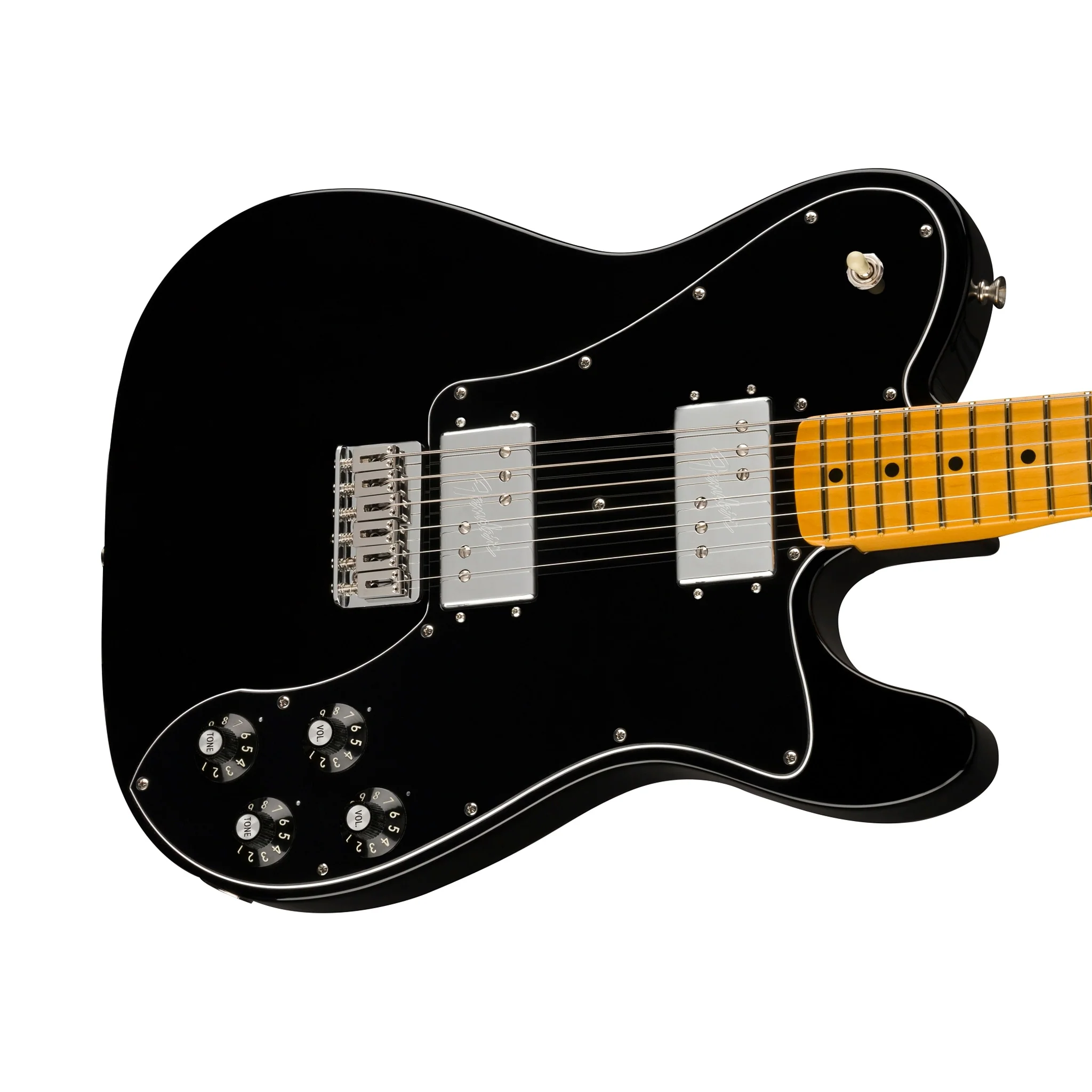 Fender American Vintage II 75 Telecaster Deluxe Electric Guitar, Maple FB, Black - Image 5