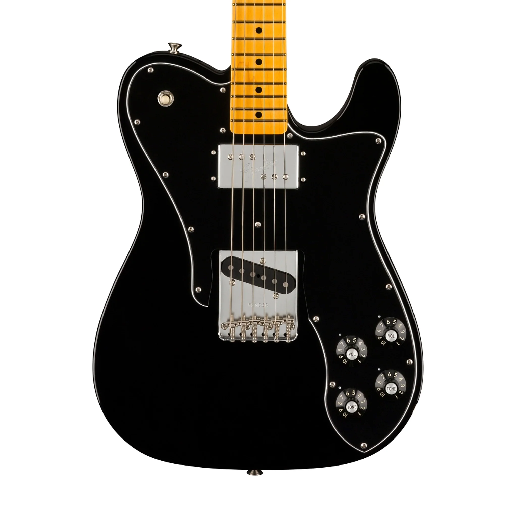 Fender American Vintage II 77 Telecaster Custom Electric Guitar, Maple FB, Black - Image 3