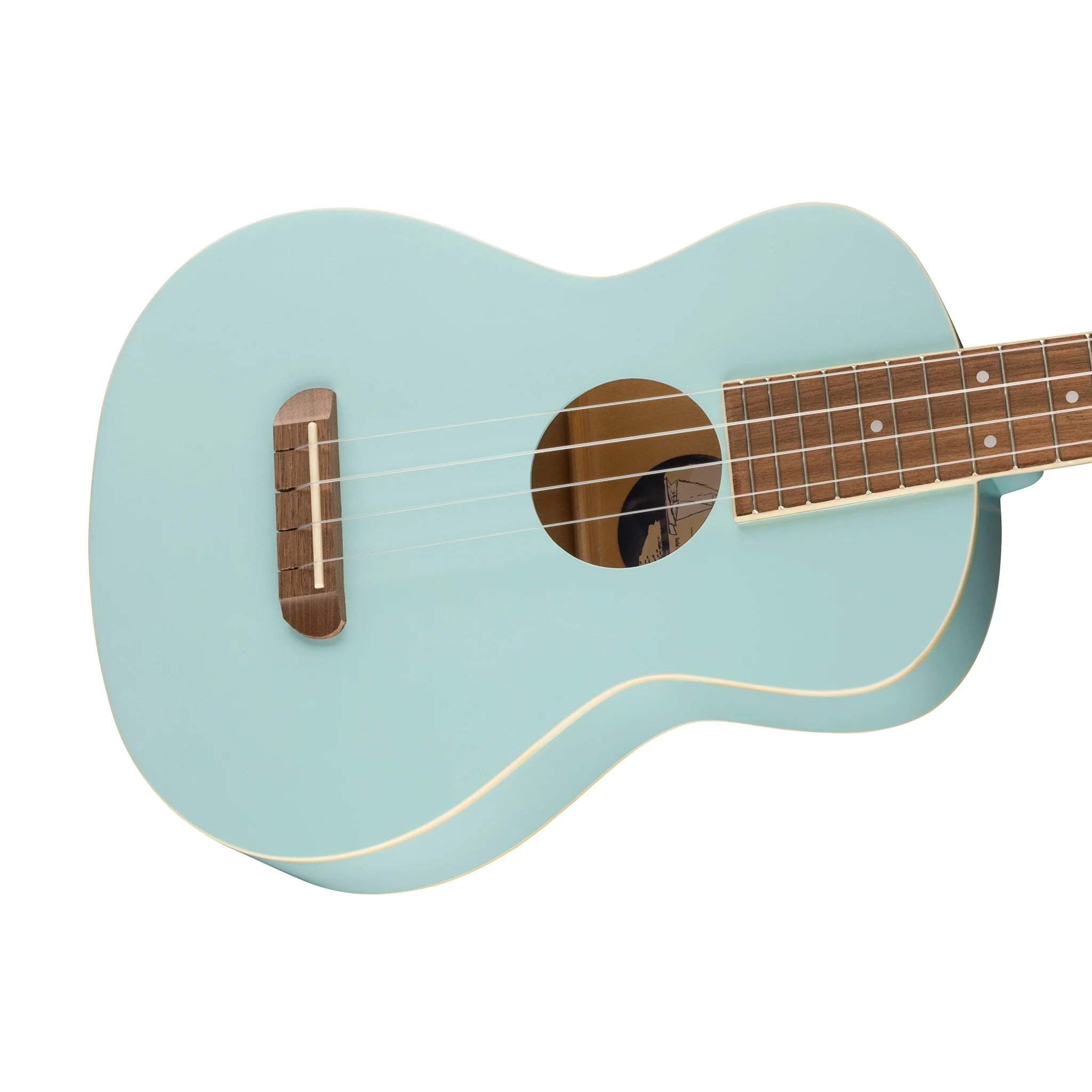 Fender Avalon Tenor Ukulele, Walnut FB, Daphne Blue - Image 6