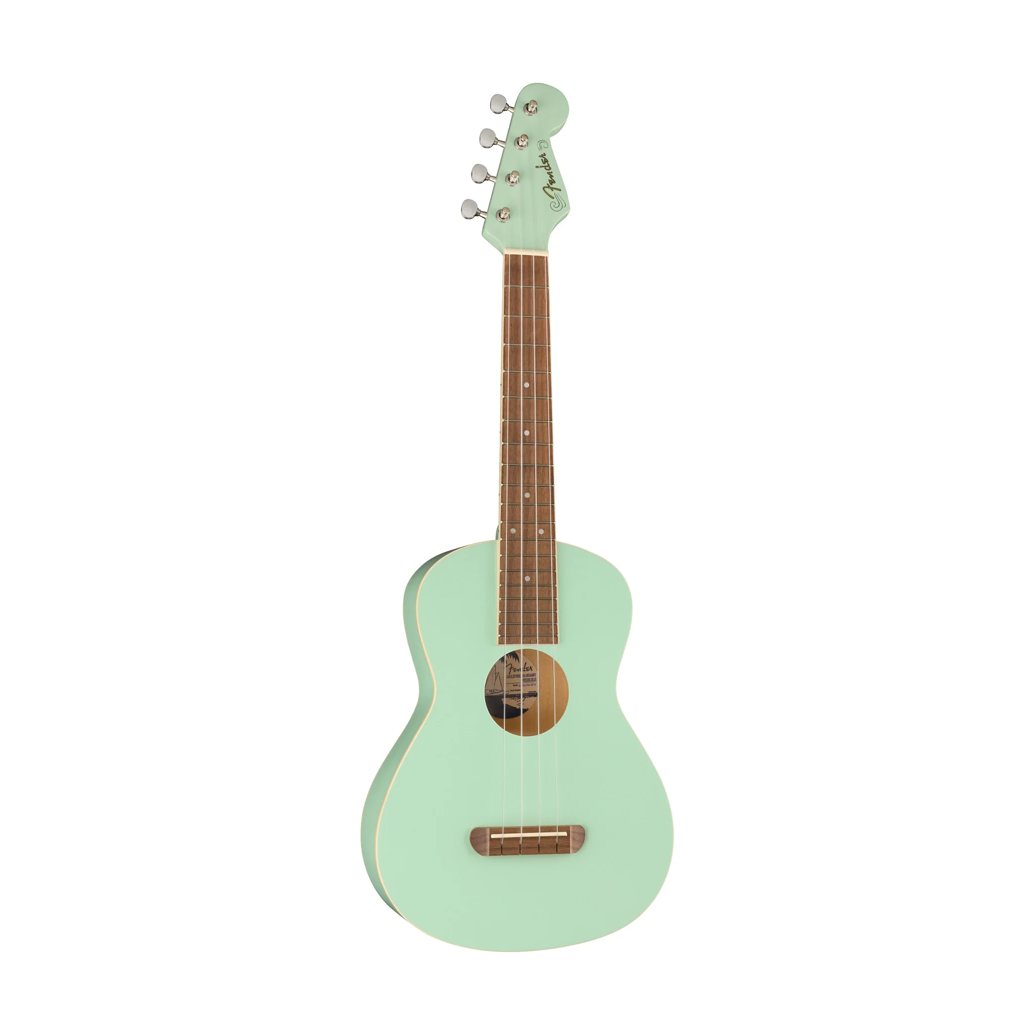 Fender Avalon Tenor Ukulele, Walnut FB, Surf Green - Image 3