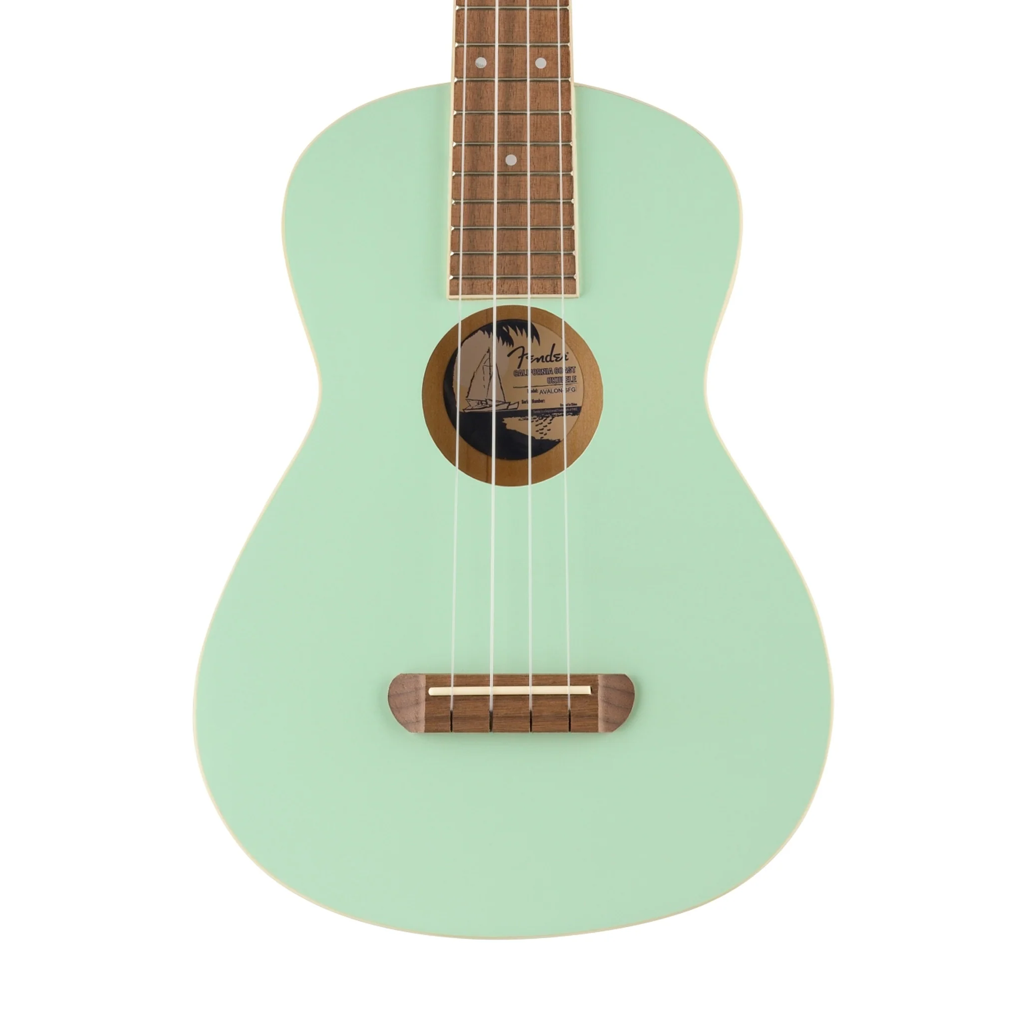 Fender Avalon Tenor Ukulele, Walnut FB, Surf Green - Image 4