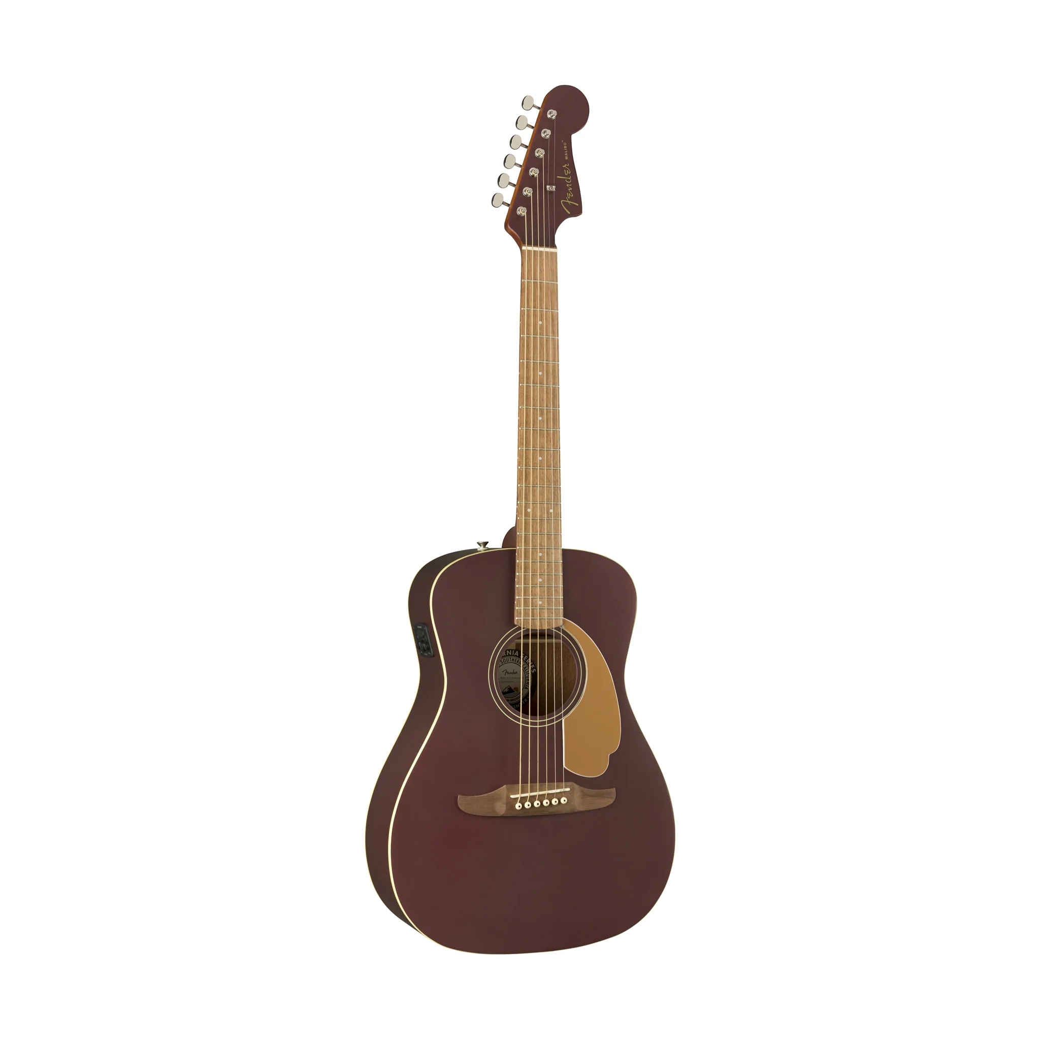 Fender California Malibu Player Small-Bodied Acoustic Guitar, Walnut FB, Burgundy Satin - Image 3