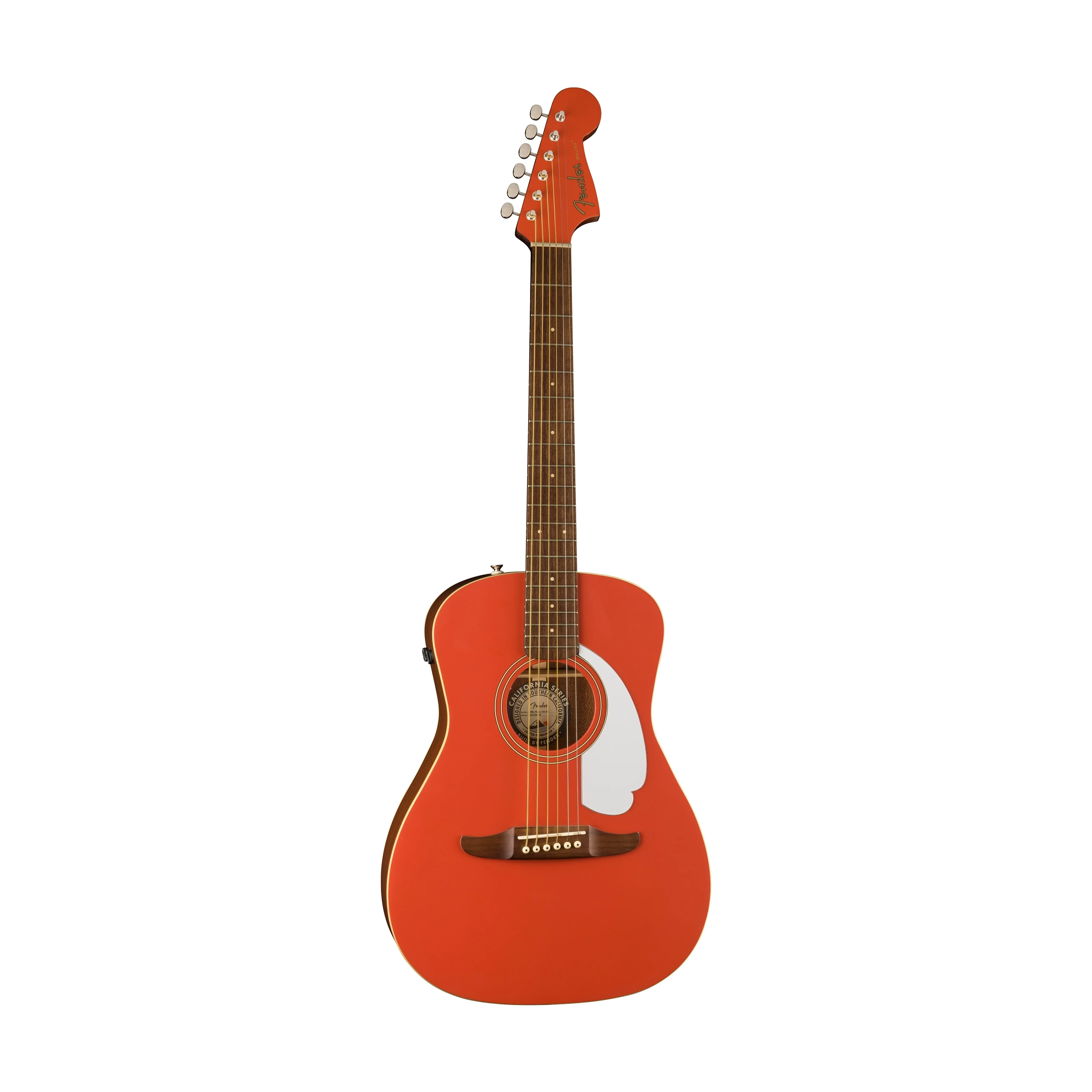 Fender California Malibu Player Small-Bodied Acoustic Guitar, Walnut FB, Fiesta Red - Image 3