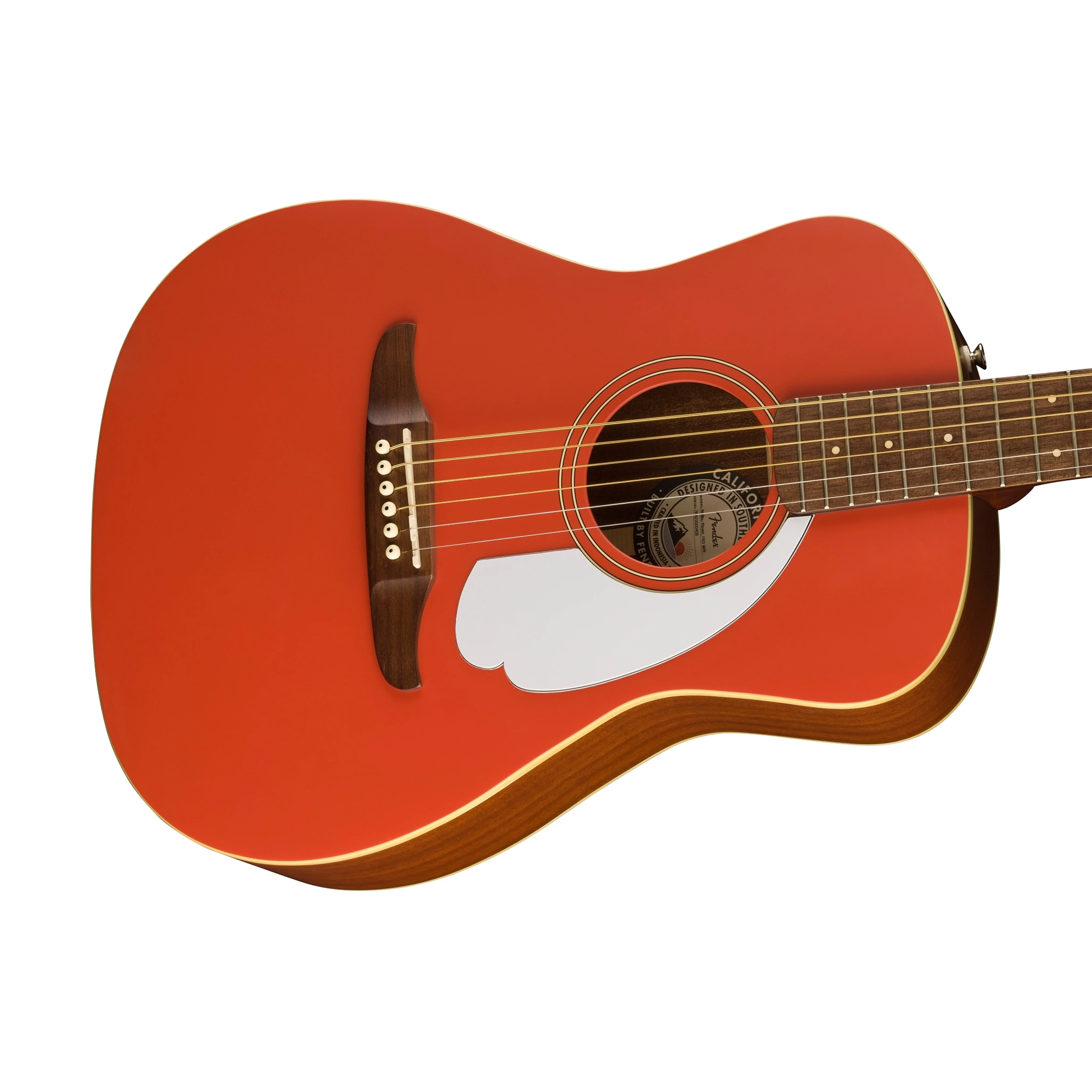 Fender California Malibu Player Small-Bodied Acoustic Guitar, Walnut FB, Fiesta Red - Image 6