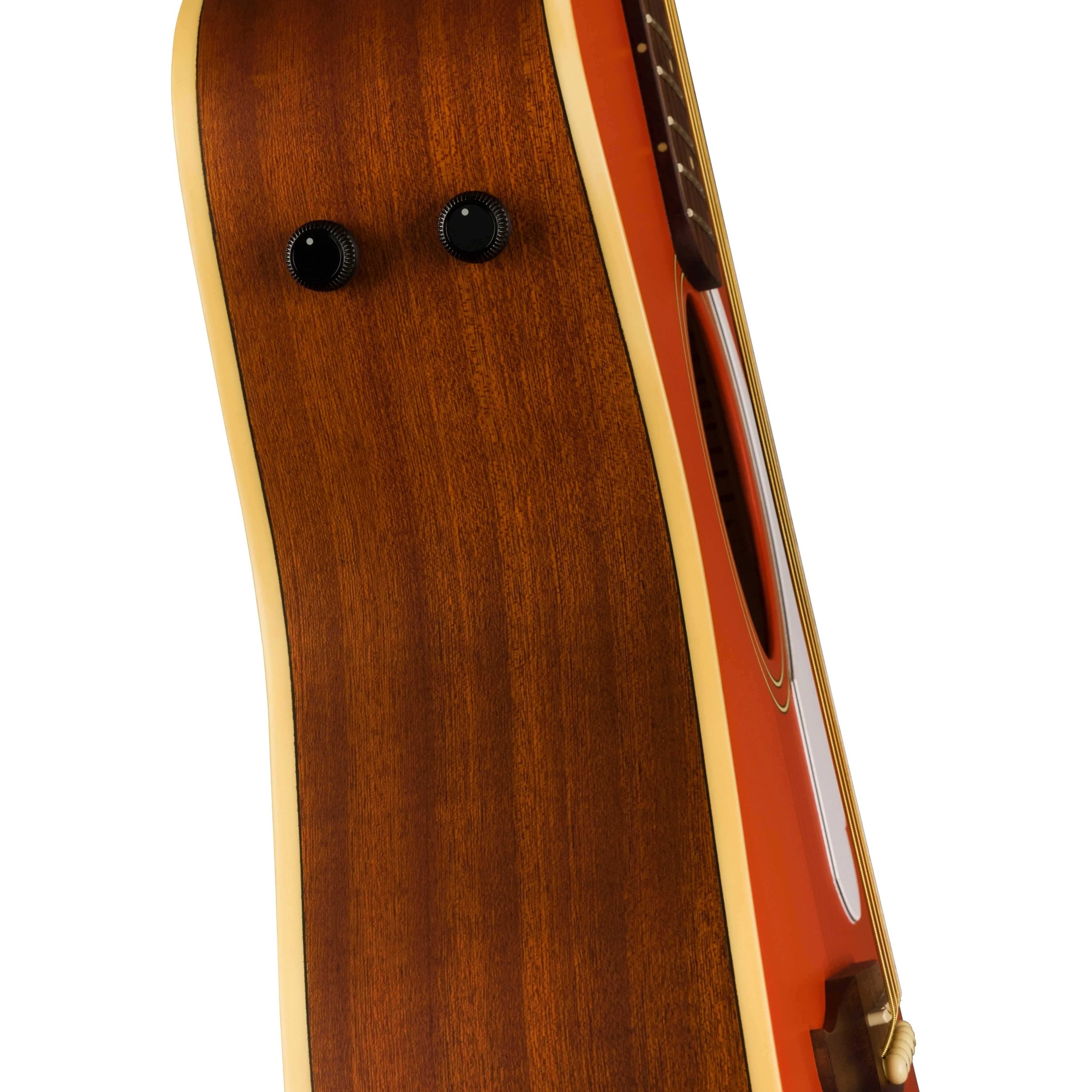 Fender California Malibu Player Small-Bodied Acoustic Guitar, Walnut FB, Fiesta Red - Image 9
