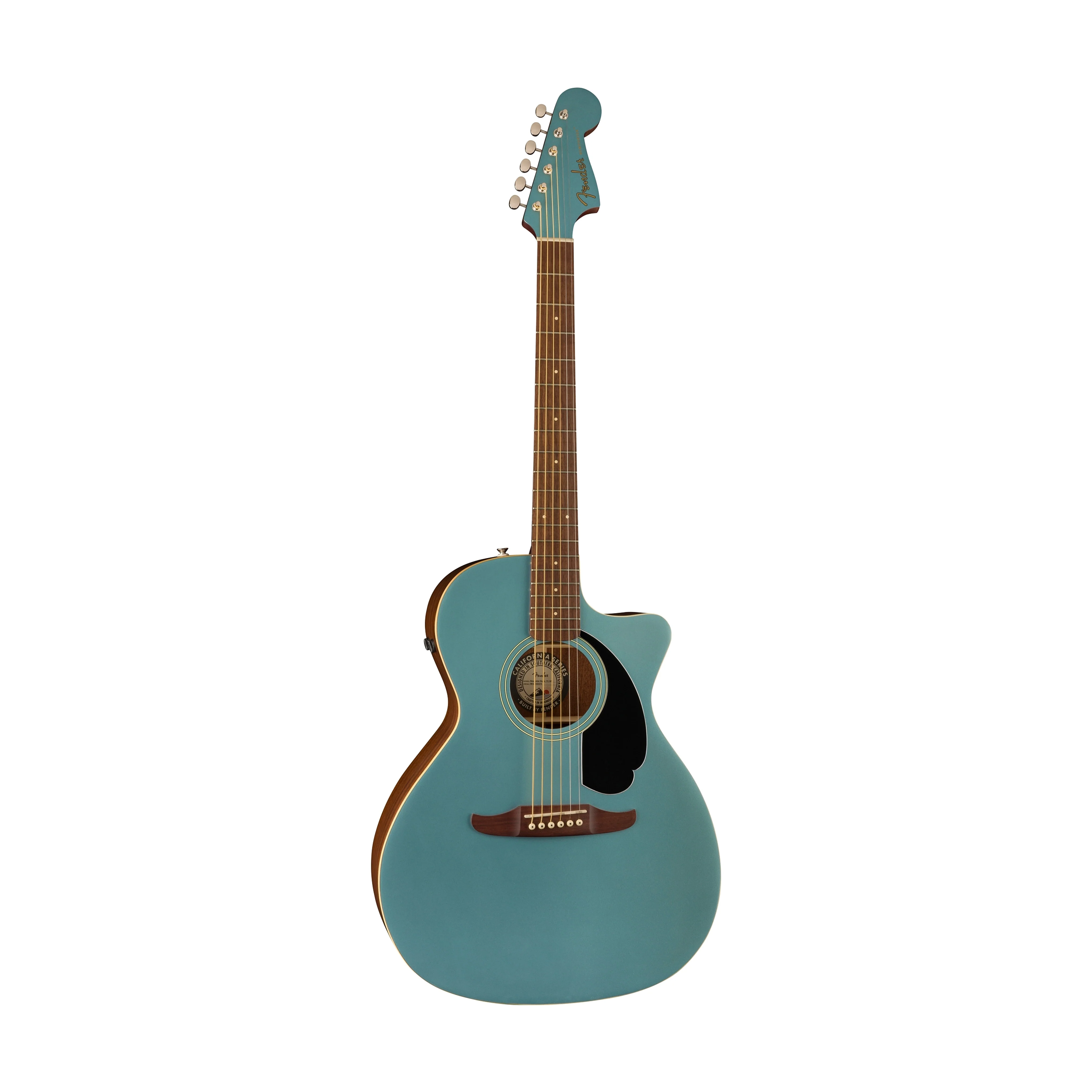 Fender California Newporter Player Medium-Sized Acoustic Guitar, Walnut FB, Tidepool - Image 3